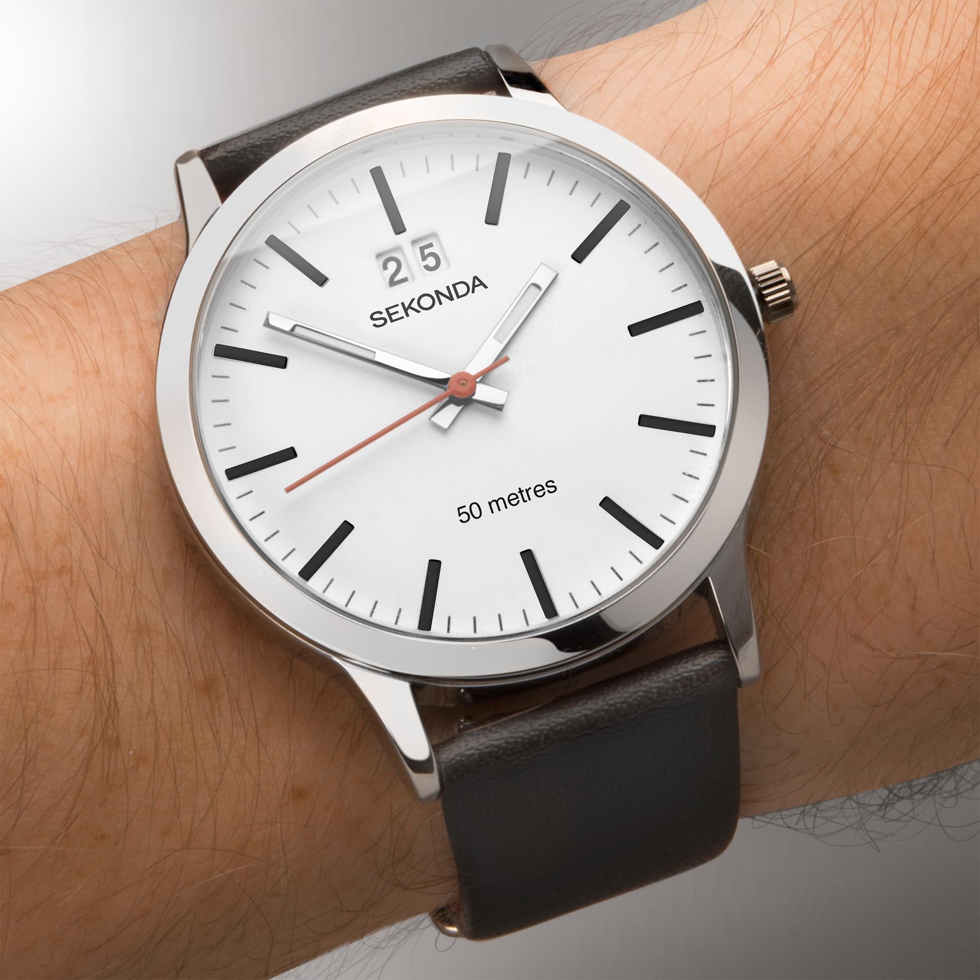 Sekonda Classic Quartz White Dial Black Strap Unisex Watch 1939