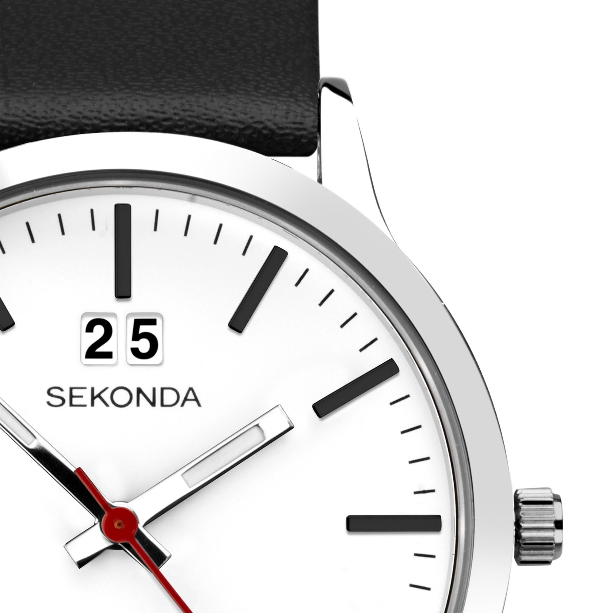 Sekonda Classic Quartz White Dial Black Strap Unisex Watch 1939