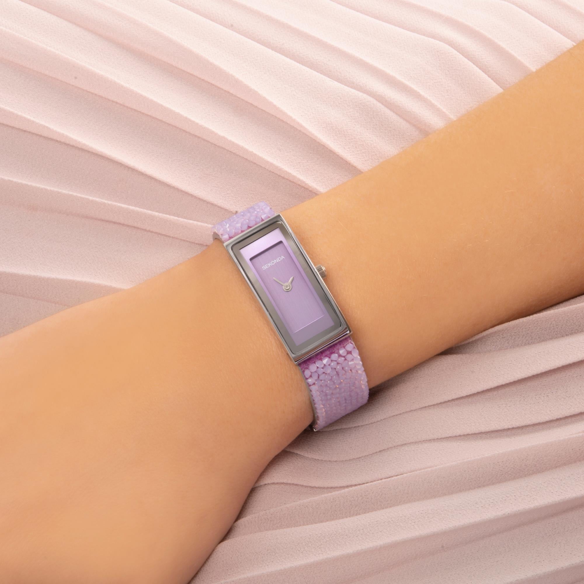 Sekonda Pastel Rocks Quartz Lilac Dial Lilac Strap Ladies Watch 40375