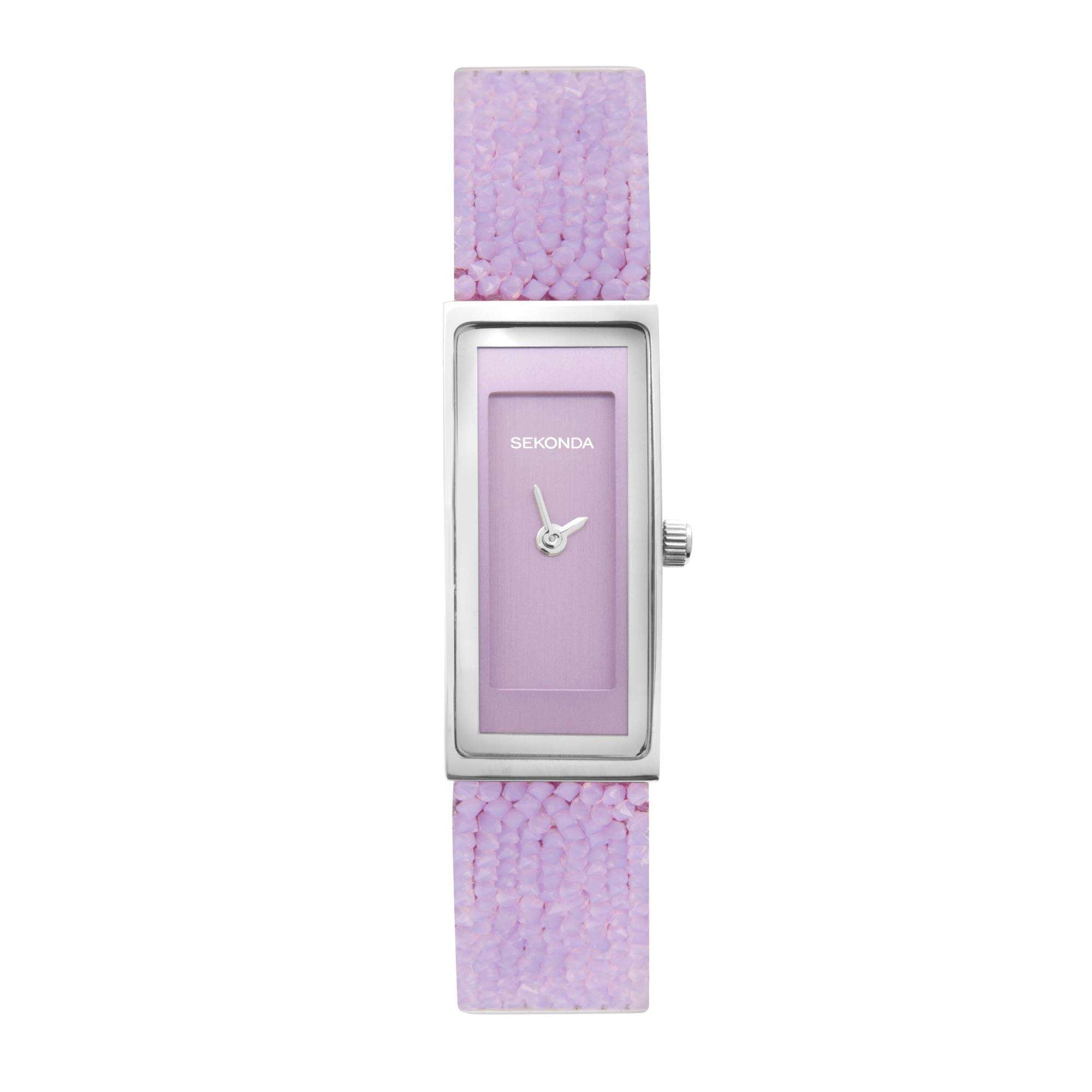 Sekonda Pastel Rocks Quartz Lilac Dial Lilac Strap Ladies Watch 40375