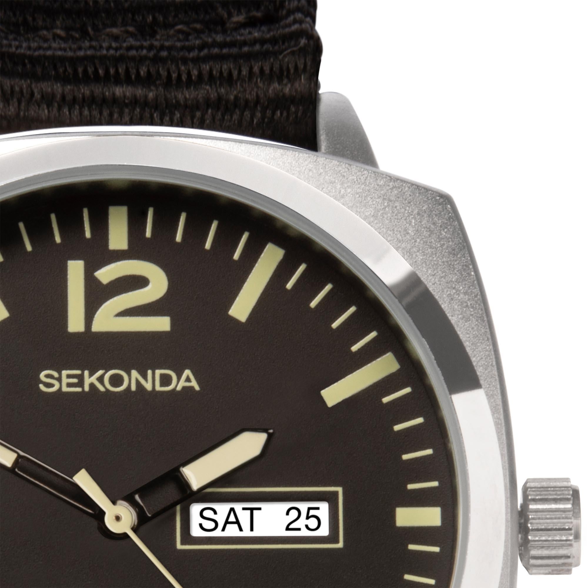 Sekonda Airborne Quartz Black Dial Black Strap Men's Watch 1992