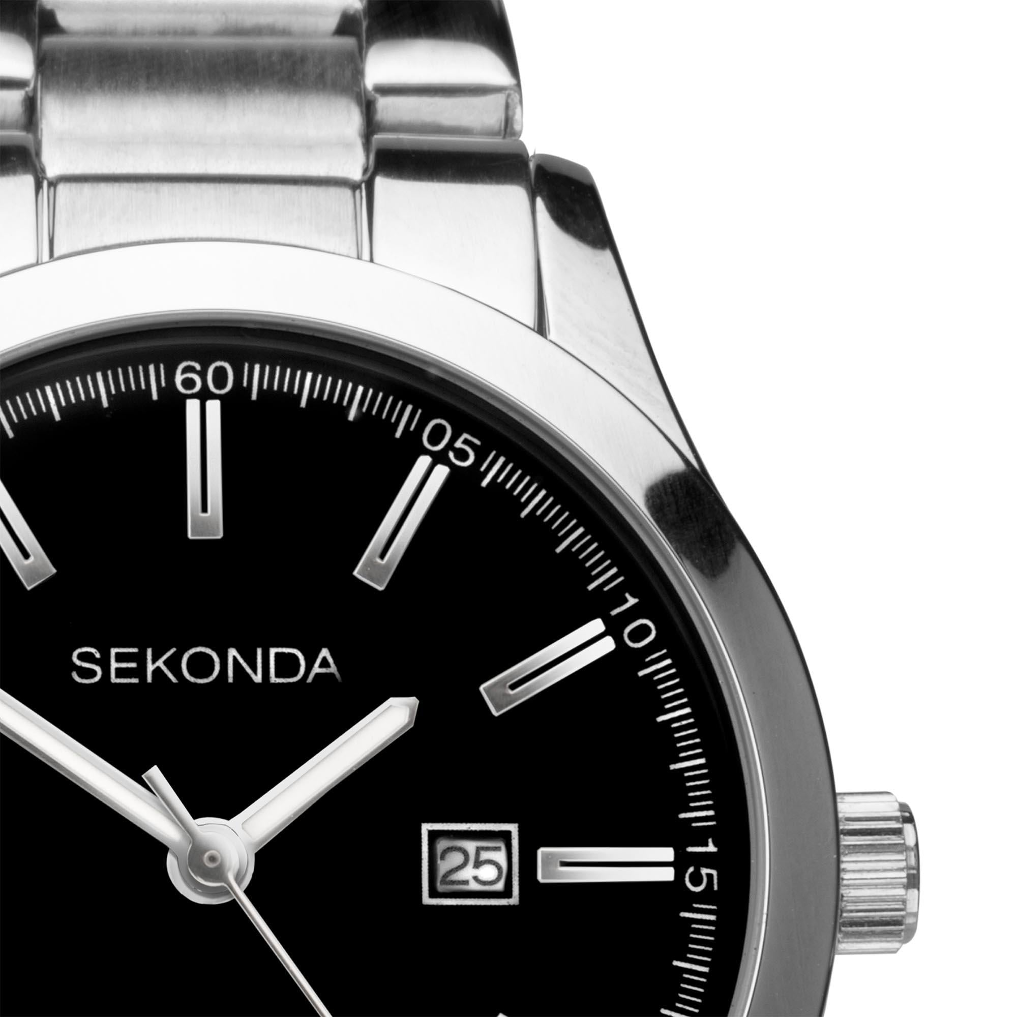 Sekonda ColourPop Quartz Black Dial Stainless Steel Bracelet Ladies Watch 40364