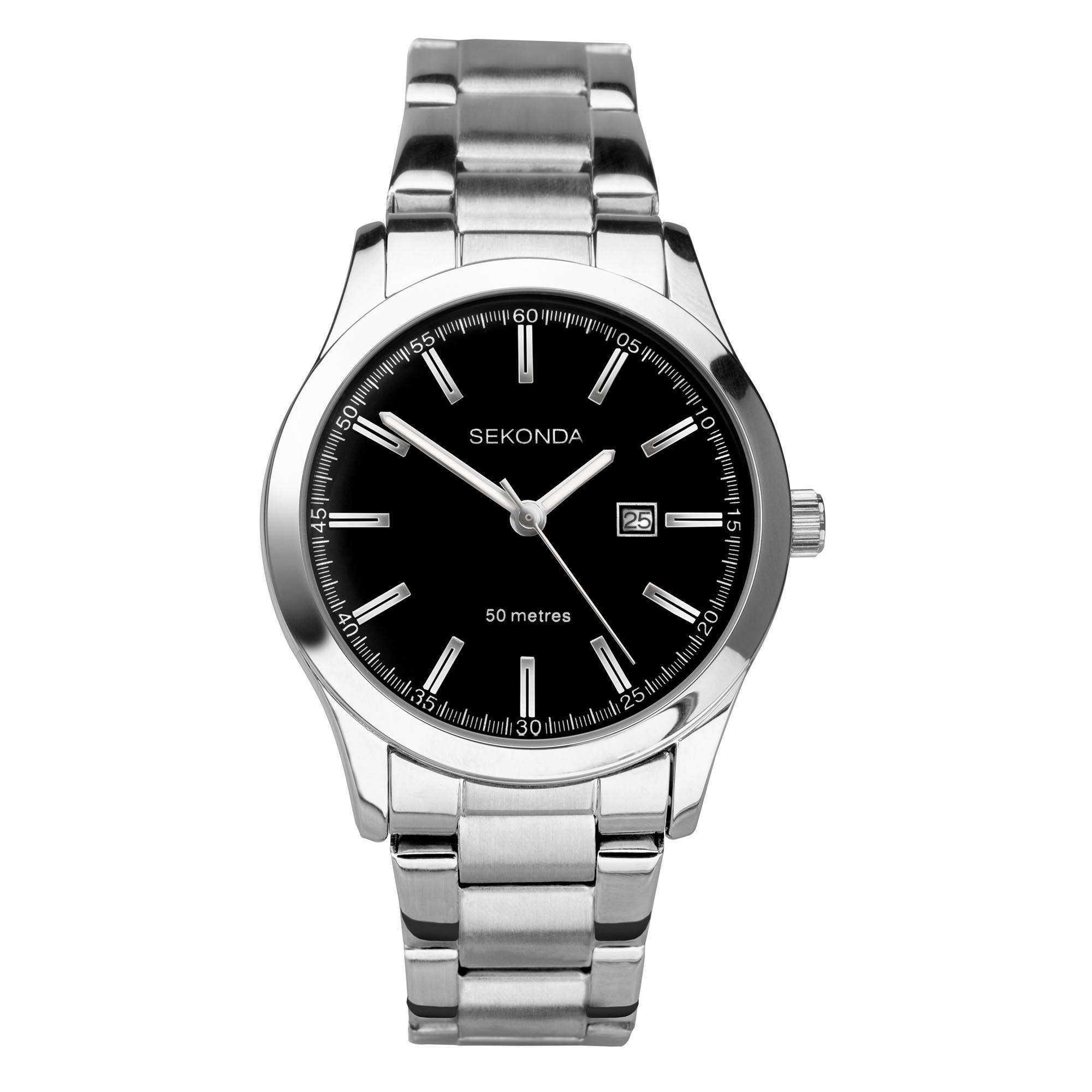 Sekonda ColourPop Quartz Black Dial Stainless Steel Bracelet Ladies Watch 40364