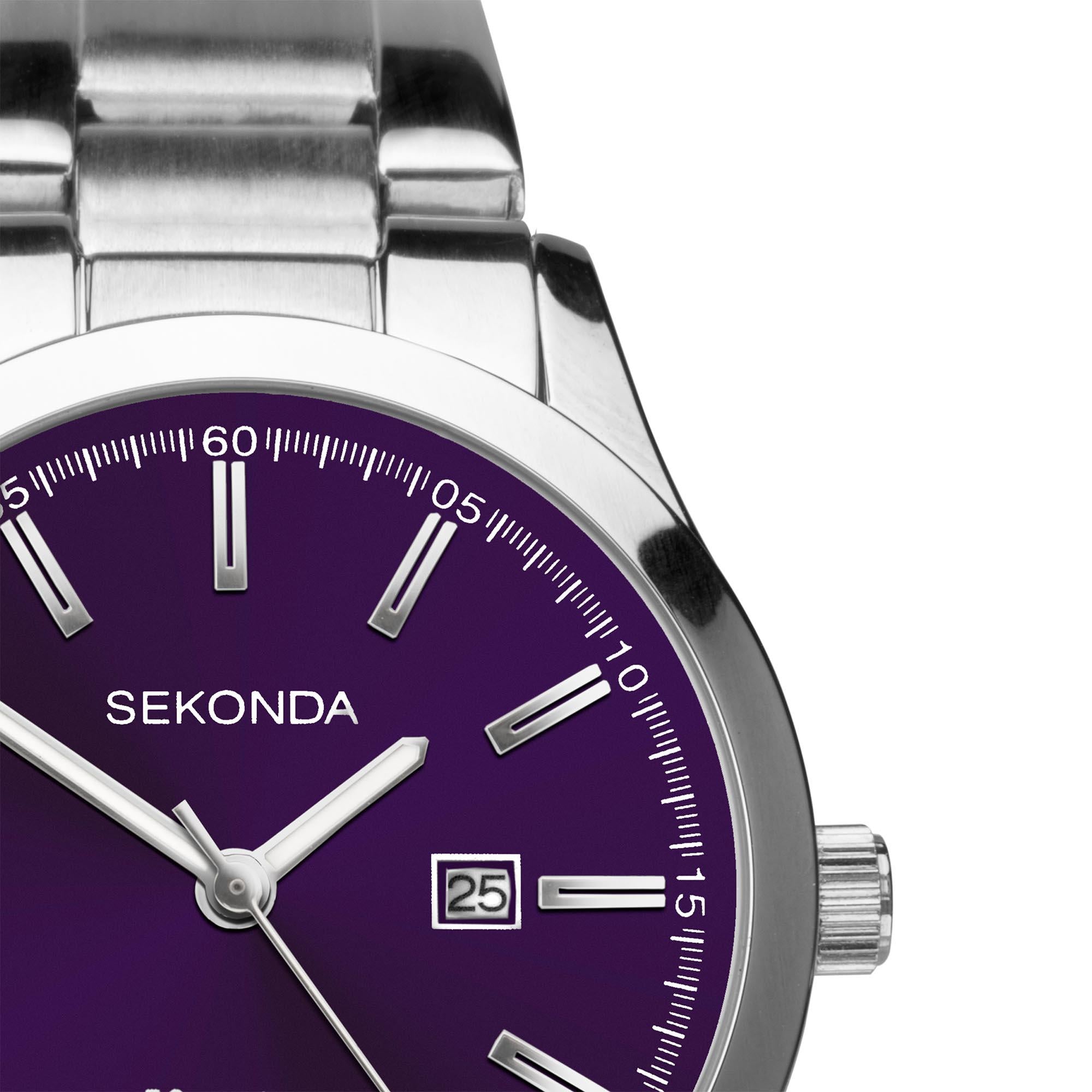 Sekonda ColourPop Quartz Navy Dial Stainless Steel Bracelet Ladies Watch 40366