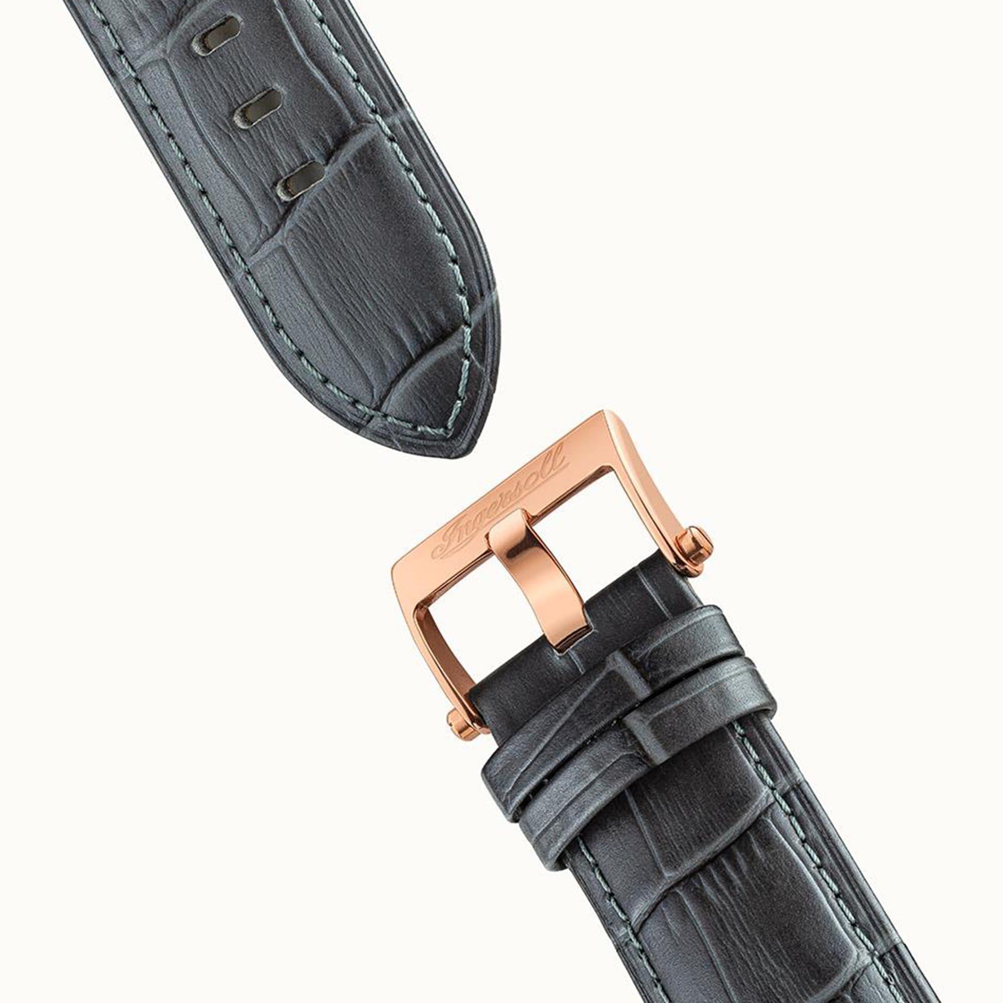 Ingersoll The Regent Automatic Black Dial Leather Strap Men's Watch I00302B