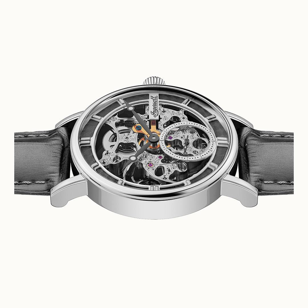 Ingersoll The Herald Automatic Grey Leather Strap Silver Dial Men's Watch I00402B