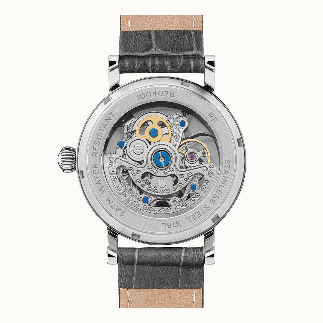 Ingersoll The Herald Automatic Grey Leather Strap Silver Dial Men's Watch I00402B