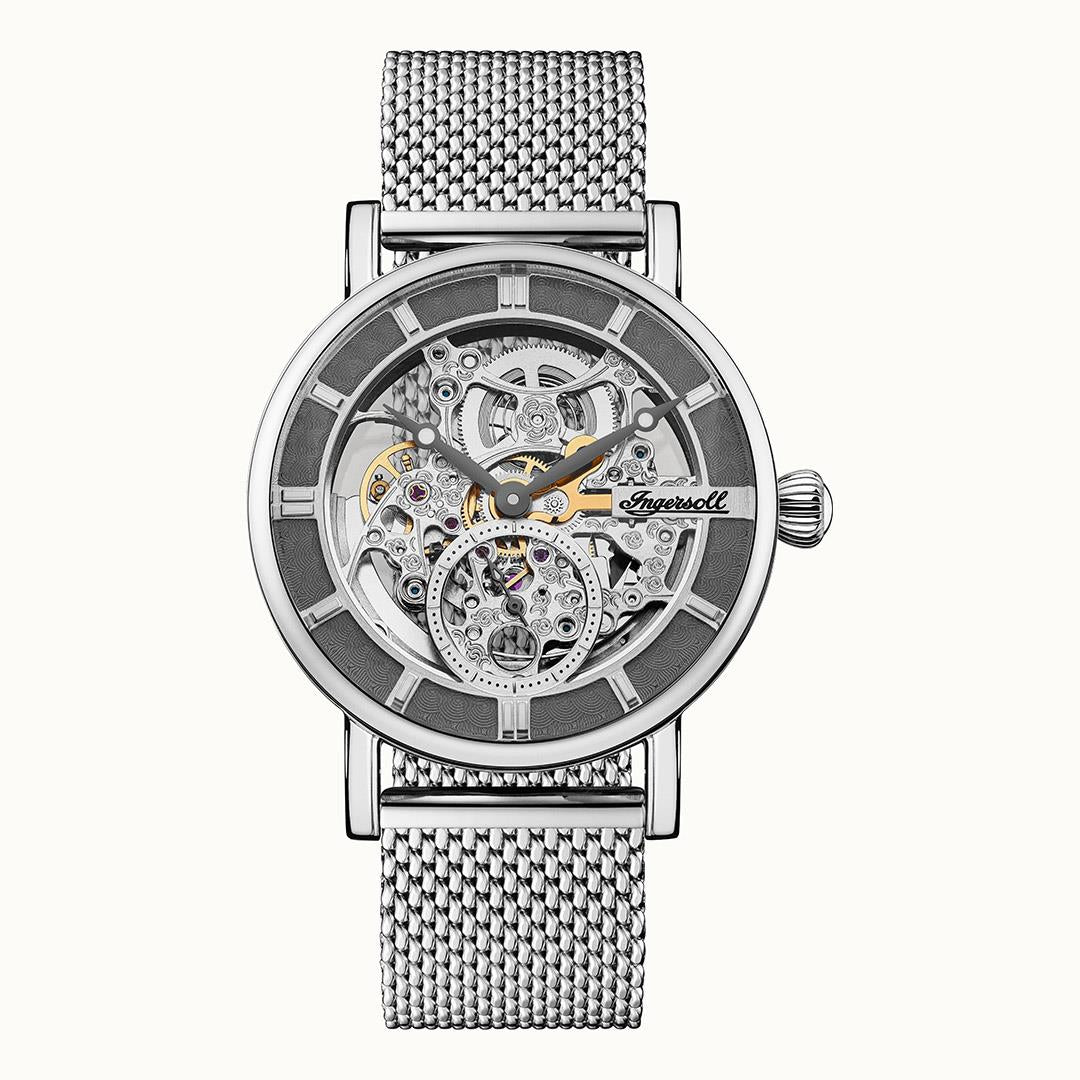 Ingersoll The Herald Automatic Grey Dial Milanese Bracelet Men's Watch I00405B