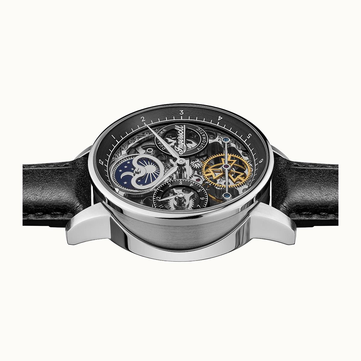Ingersoll The Jazz Automatic Black Dial Black Leather Strap Men's Watch I07701