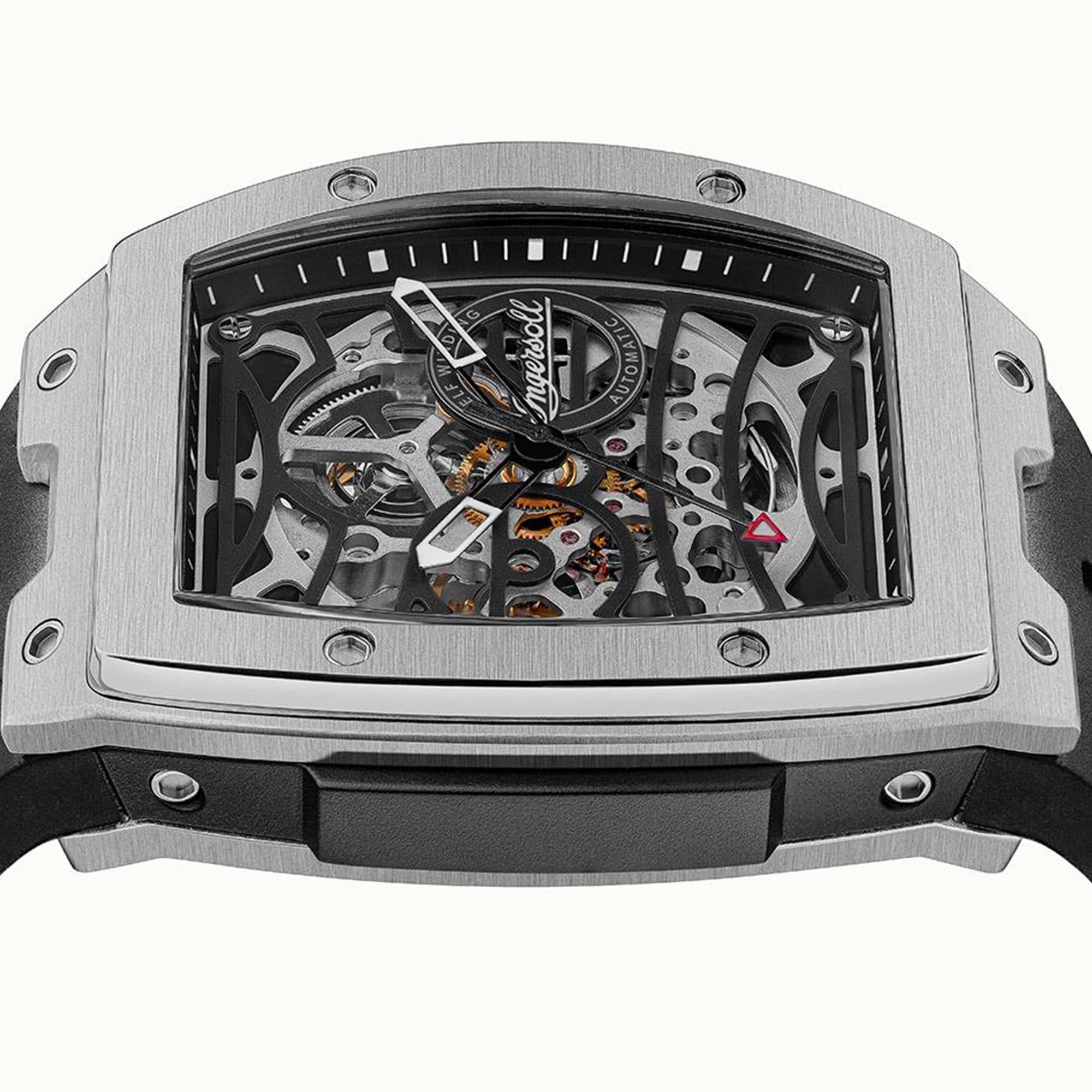 Ingersoll 1892 ‘The Challenger’ Automatic Skeleton Dial Black Rubber Strap Men's Watch I12301