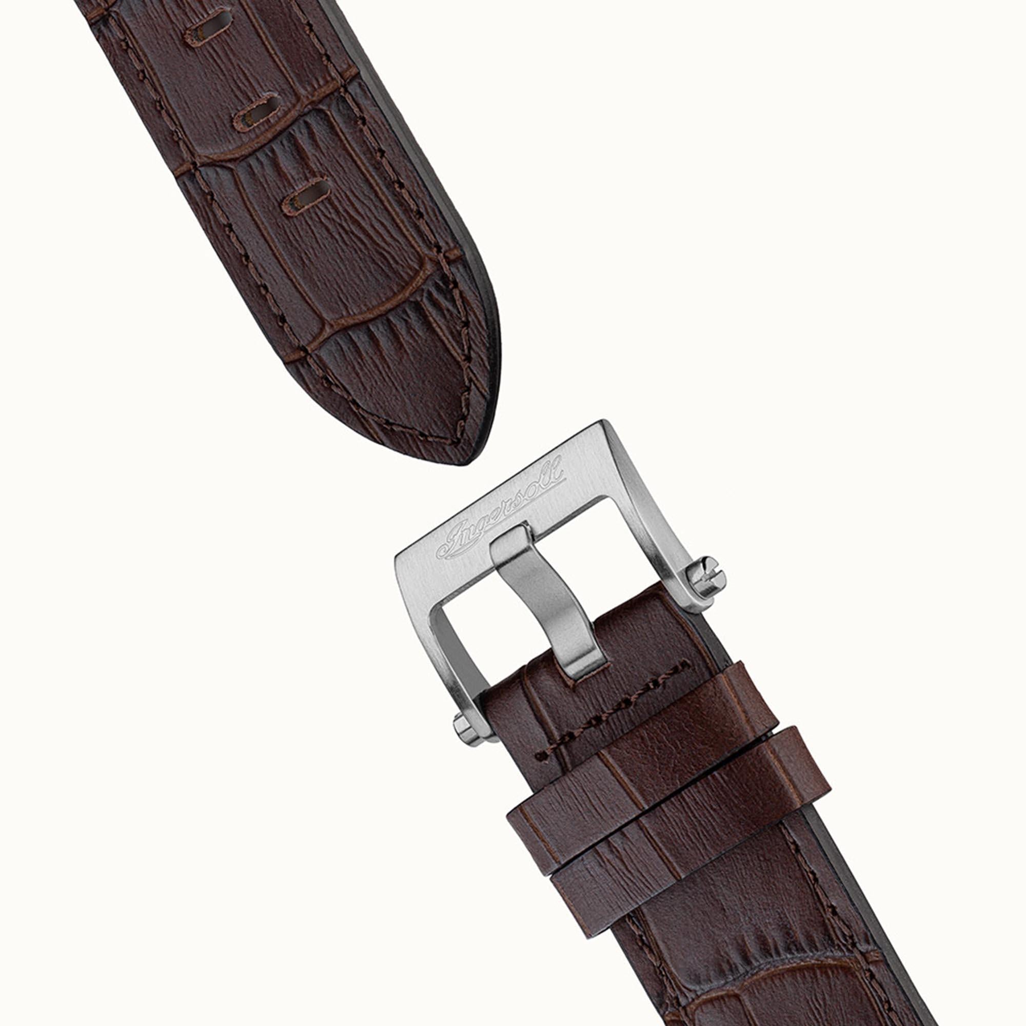 Ingersoll The Catalina  Automatic Silver Dial Brown Leather Strap Men's Watch I12503