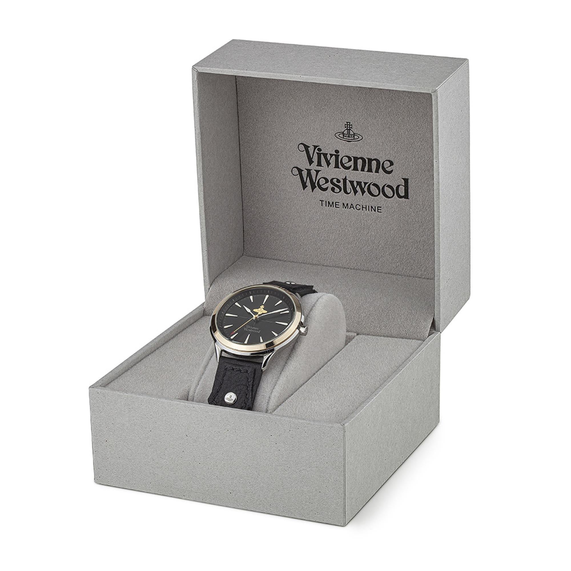 Vivienne Westwood The Elcho Quartz Black Dial Black Leather Strap Ladies Watch VV255SGBK