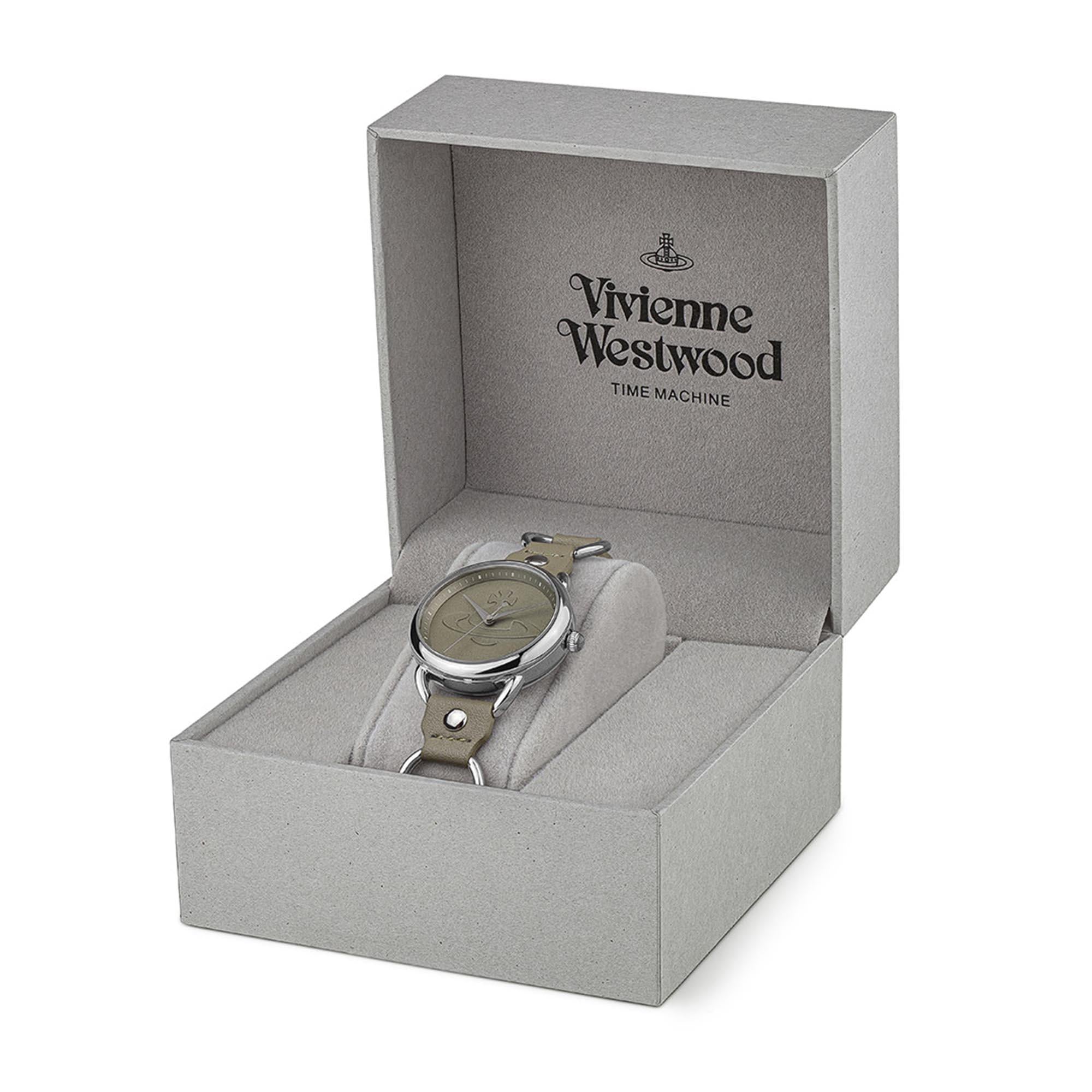 Vivienne Westwood Carnaby Quartz Olive Green Dial Olive Green Leather Strap Ladies Watch VV163OLSL