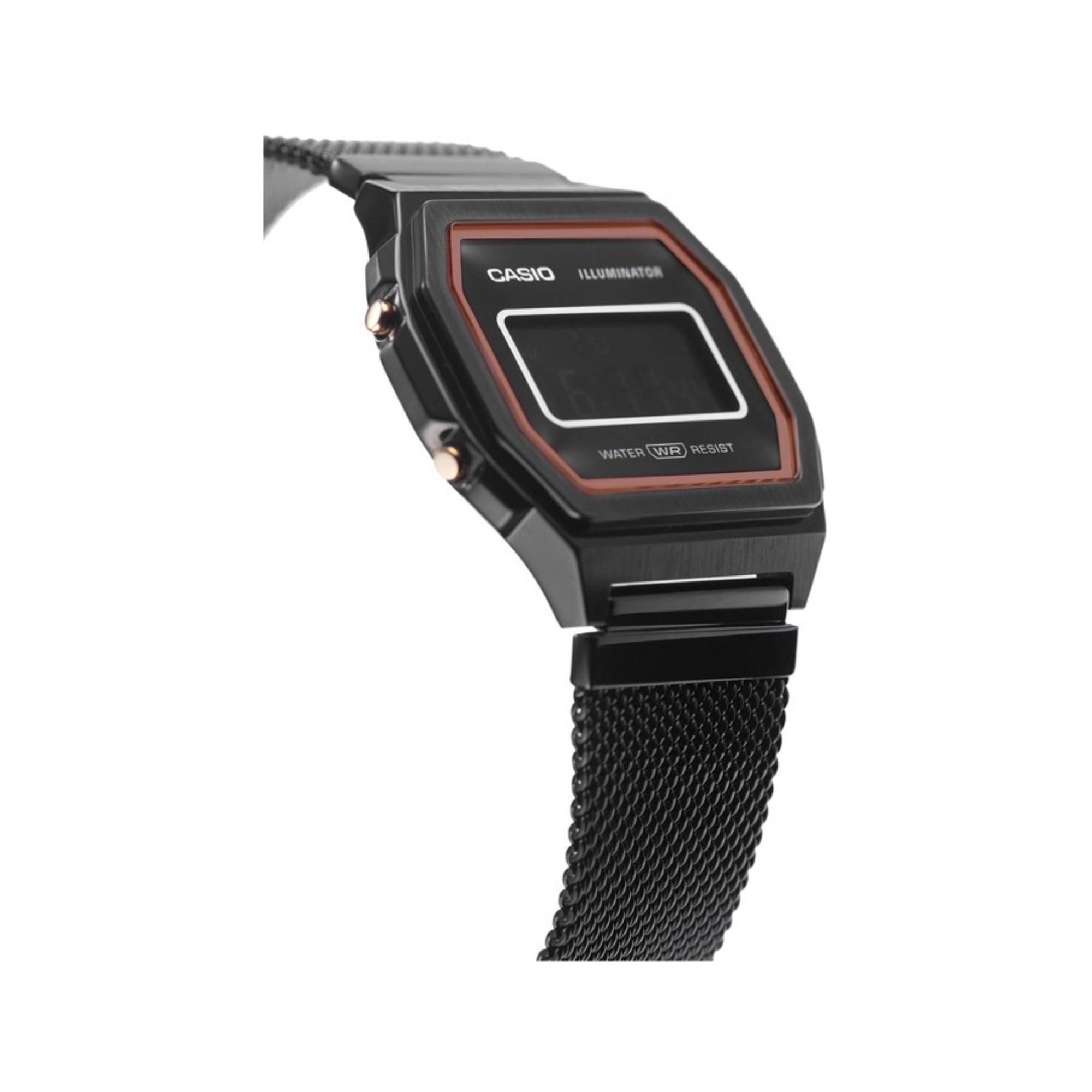 Casio Collection Vintage Digital Black Dial Black Milanese Watch A1000MB-1BEF