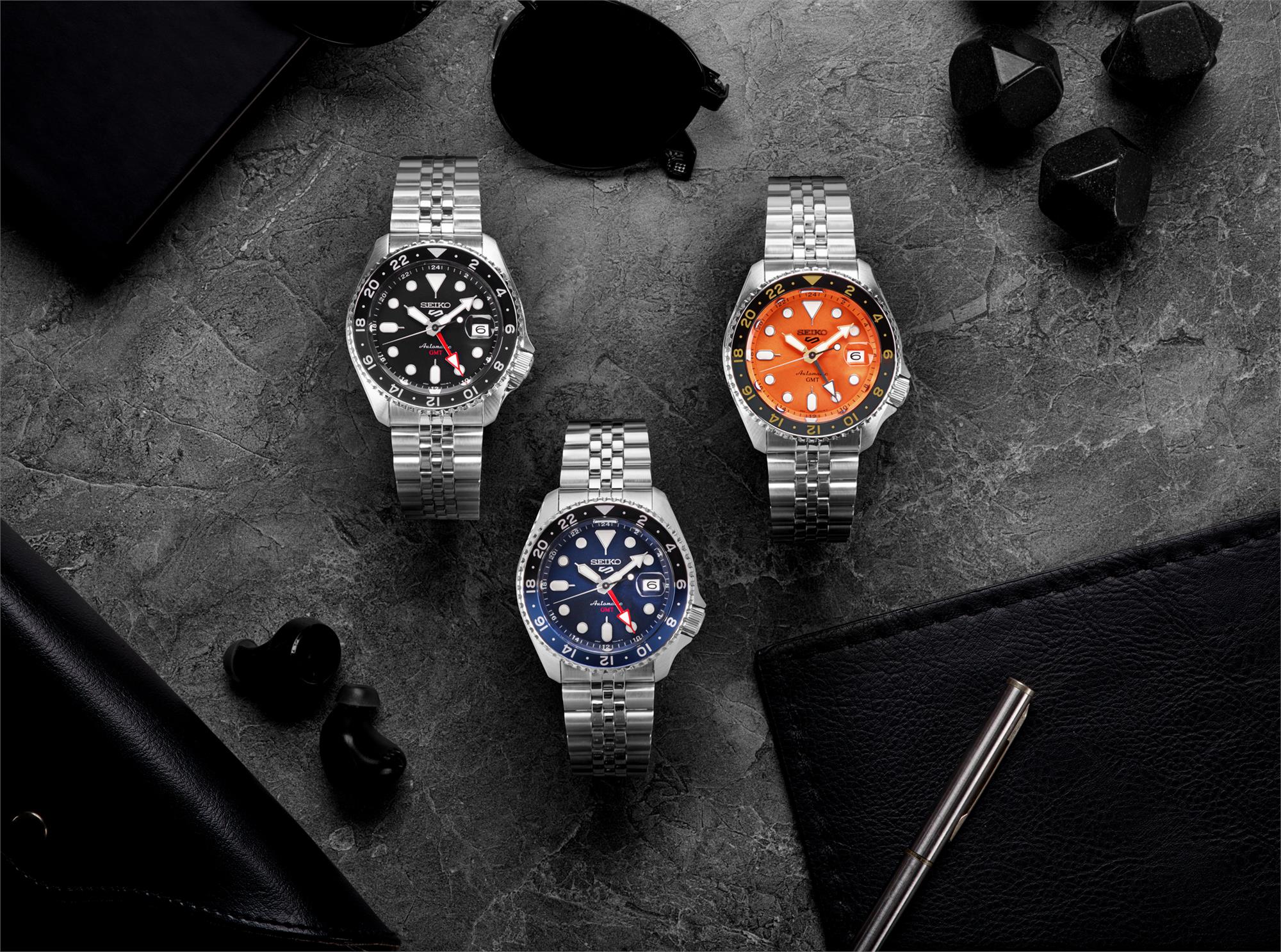 Seiko 5 Sports GMT Automatic Blue Dial Stainless Steel Bracelet Men's Watch SSK003K1