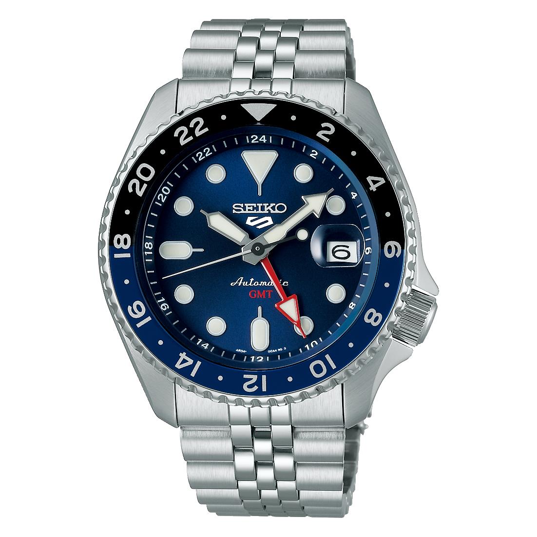 Seiko 5 Sports GMT Automatic Blue Dial Stainless Steel Bracelet Men's Watch SSK003K1