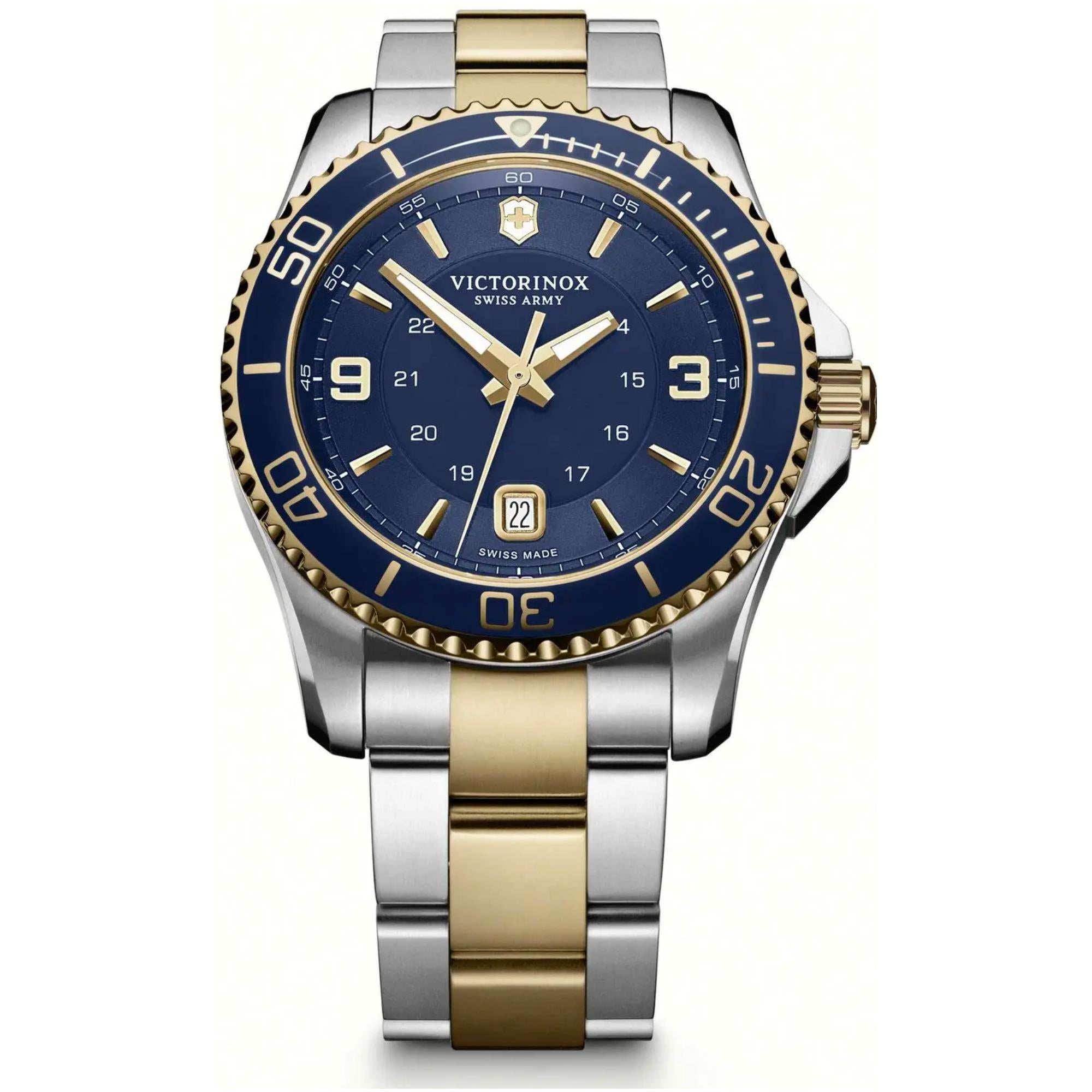 Victorinox Maverick Large Quartz Blue Dial Steel Strap Watch 241789