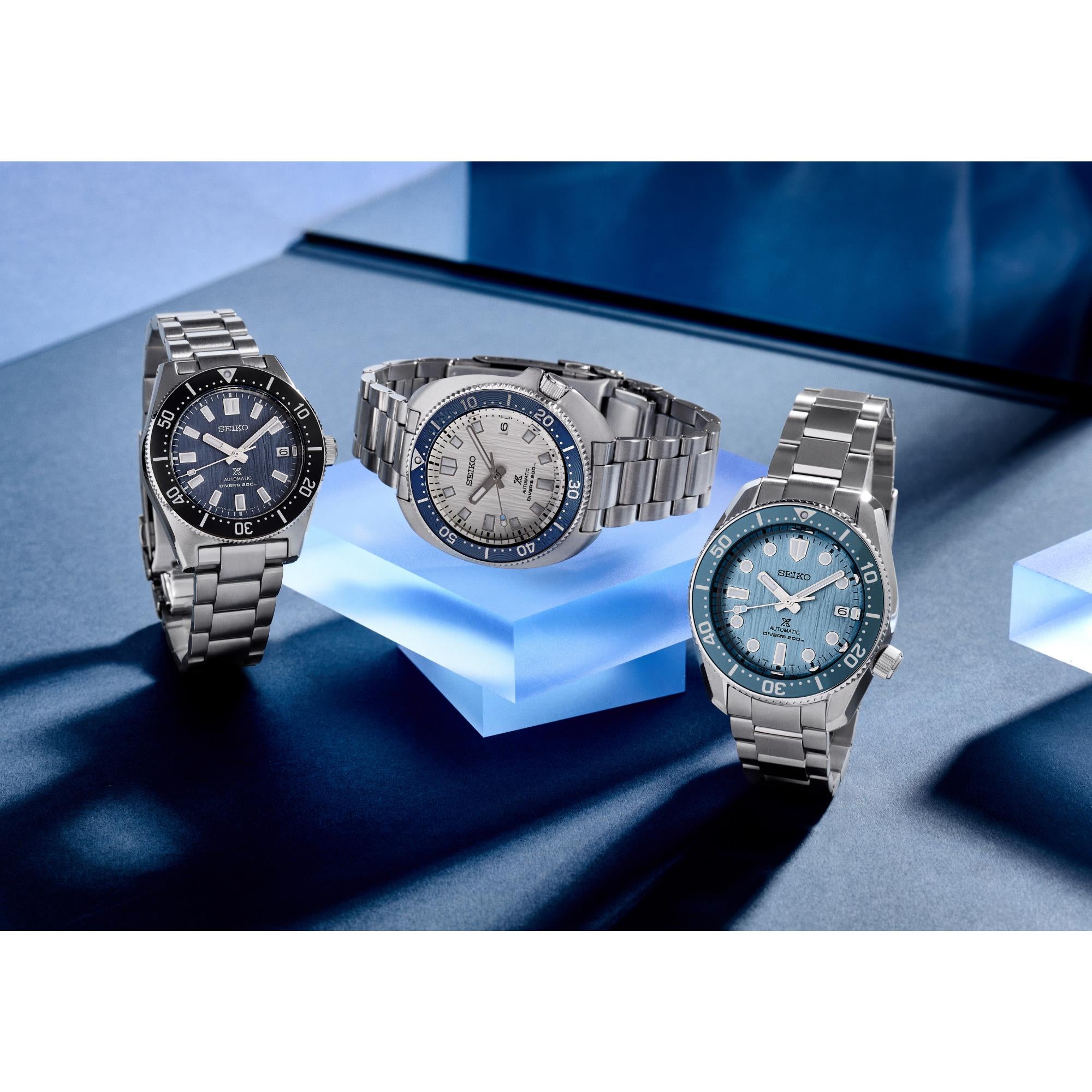 Seiko Prospex Save The Ocean Glacier 1965 Re-Interpretation Automatic Blue Dial Stainless Steel Bracelet Men’s Watch SPB297J1