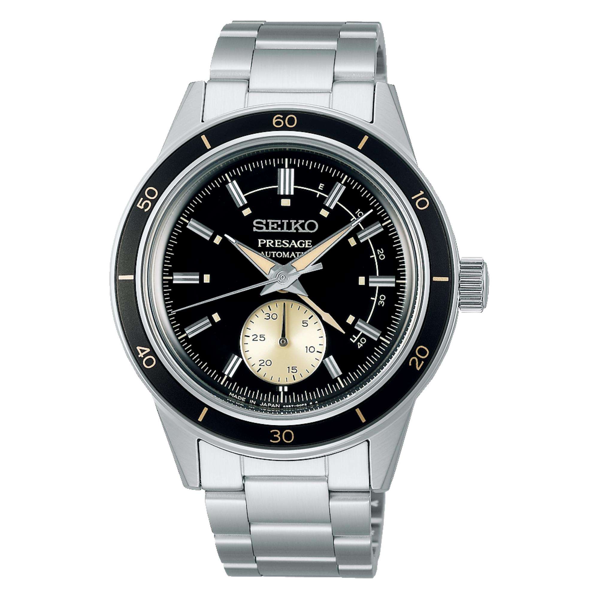 Seiko Presage Style 60s Automatic Black Dial Stainless Steel Bracelet Men’s Watch SSA449J1