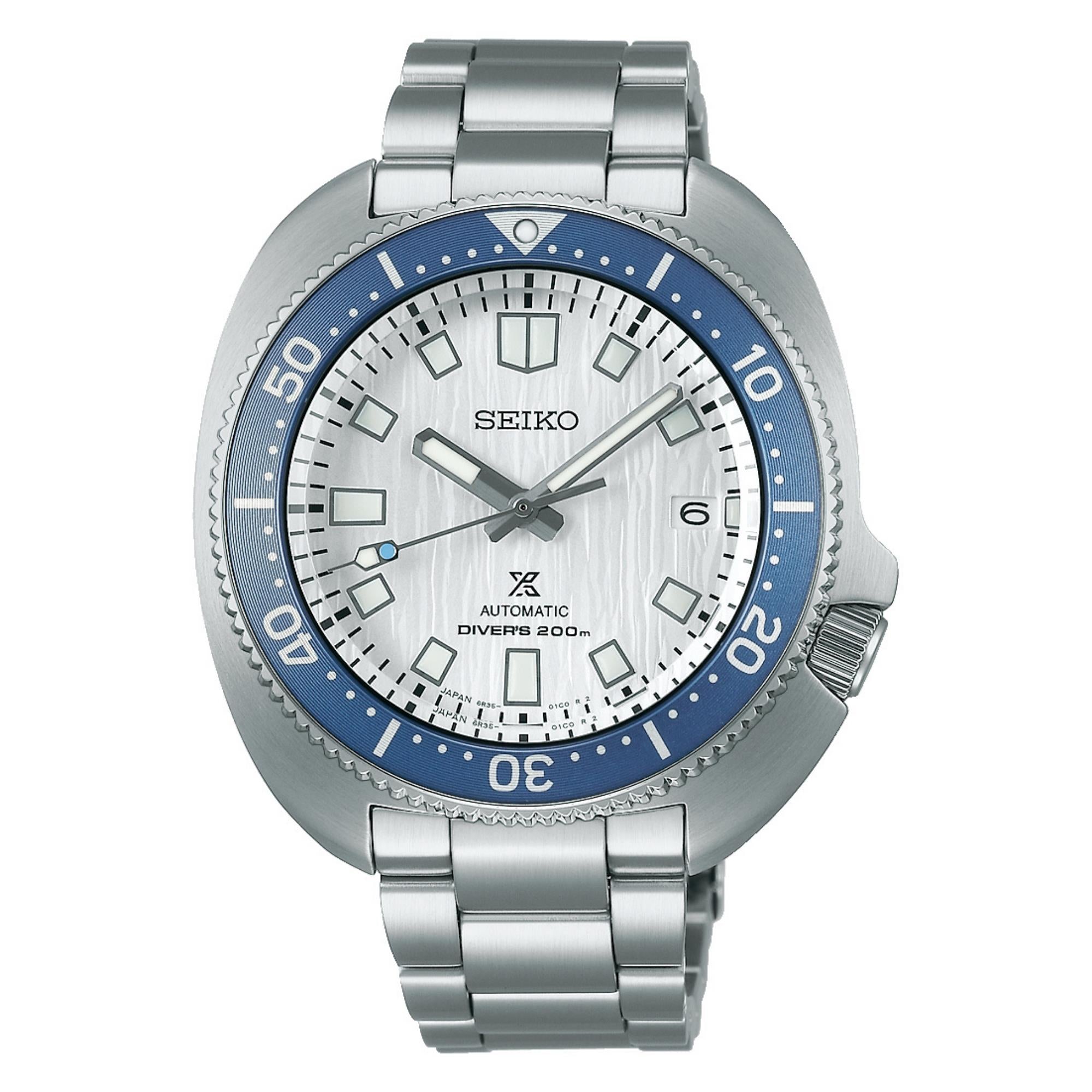 Seiko Prospex Glacier Special Edition 'Save the Ocean' 1970 Re-interpretation Automatic White Dial Steel Bracelet Men's Watch SPB301J1
