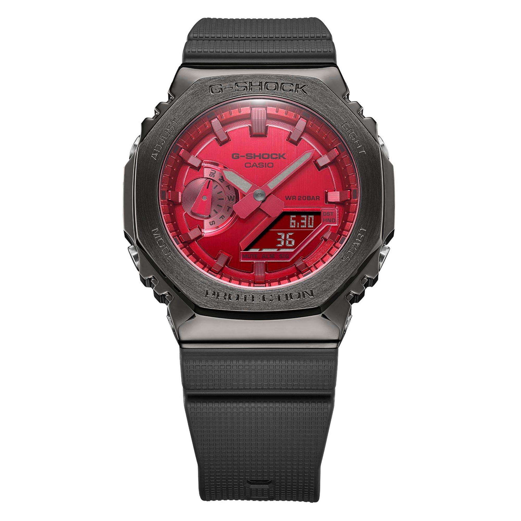 Casio G-Shock  CasiOak Red Dial Alarm Chronograph Watch GM-2100B-4AER