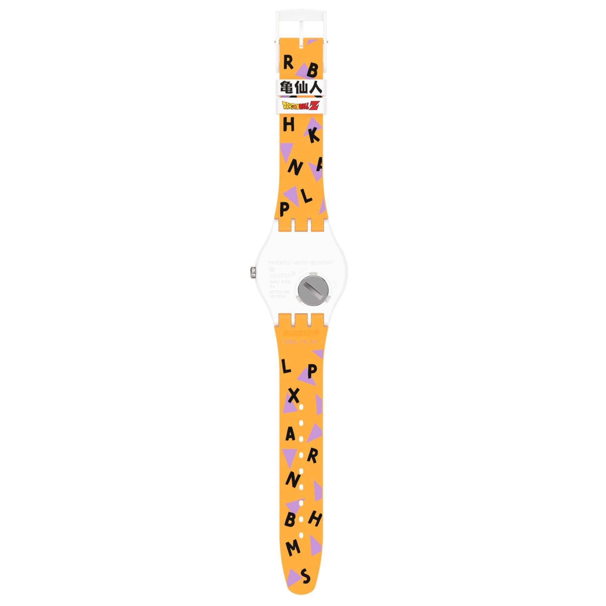 Swatch Dragon Ball Z Kamesennin White Dial Watch SUOZ346