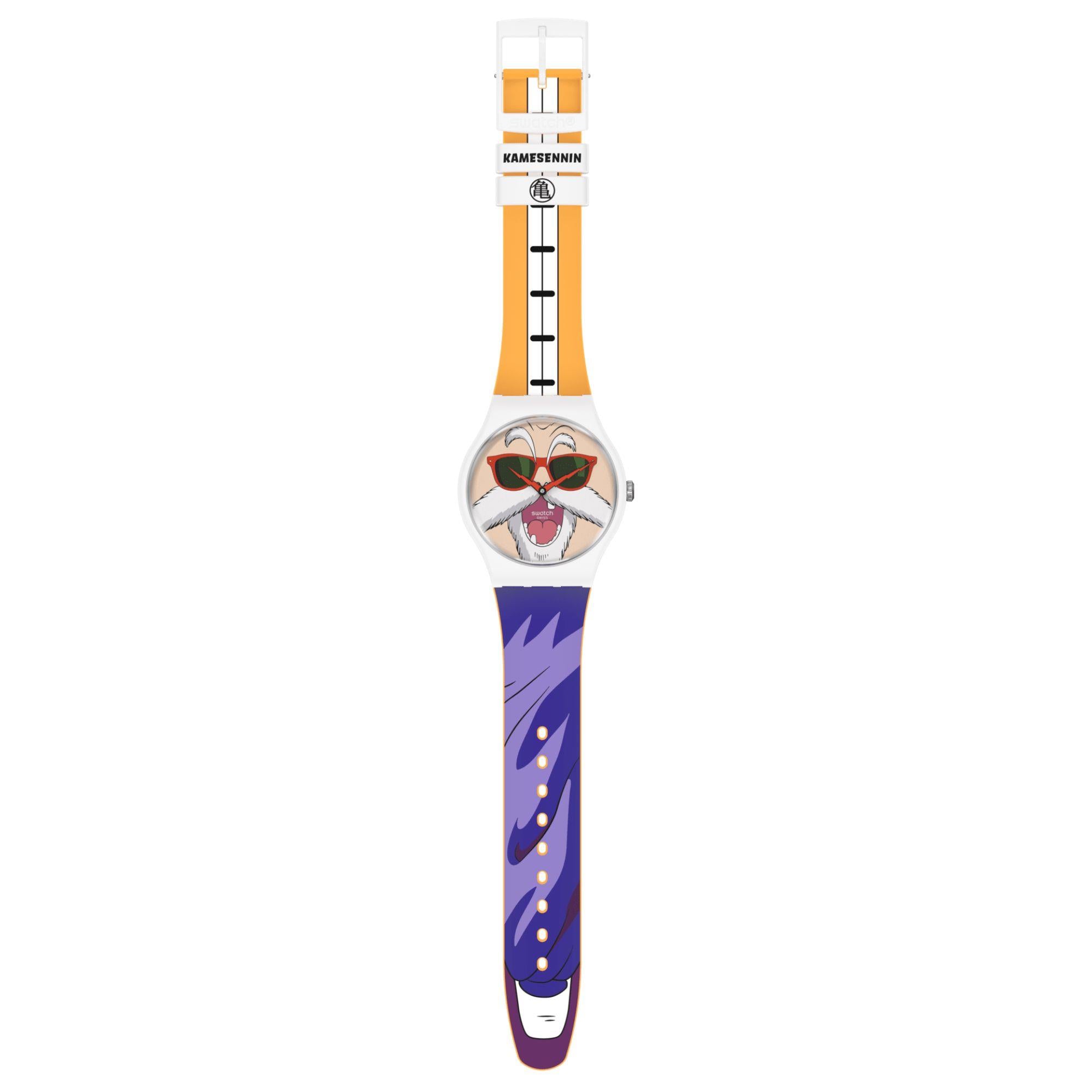 Swatch Dragon Ball Z Kamesennin White Dial Watch SUOZ346