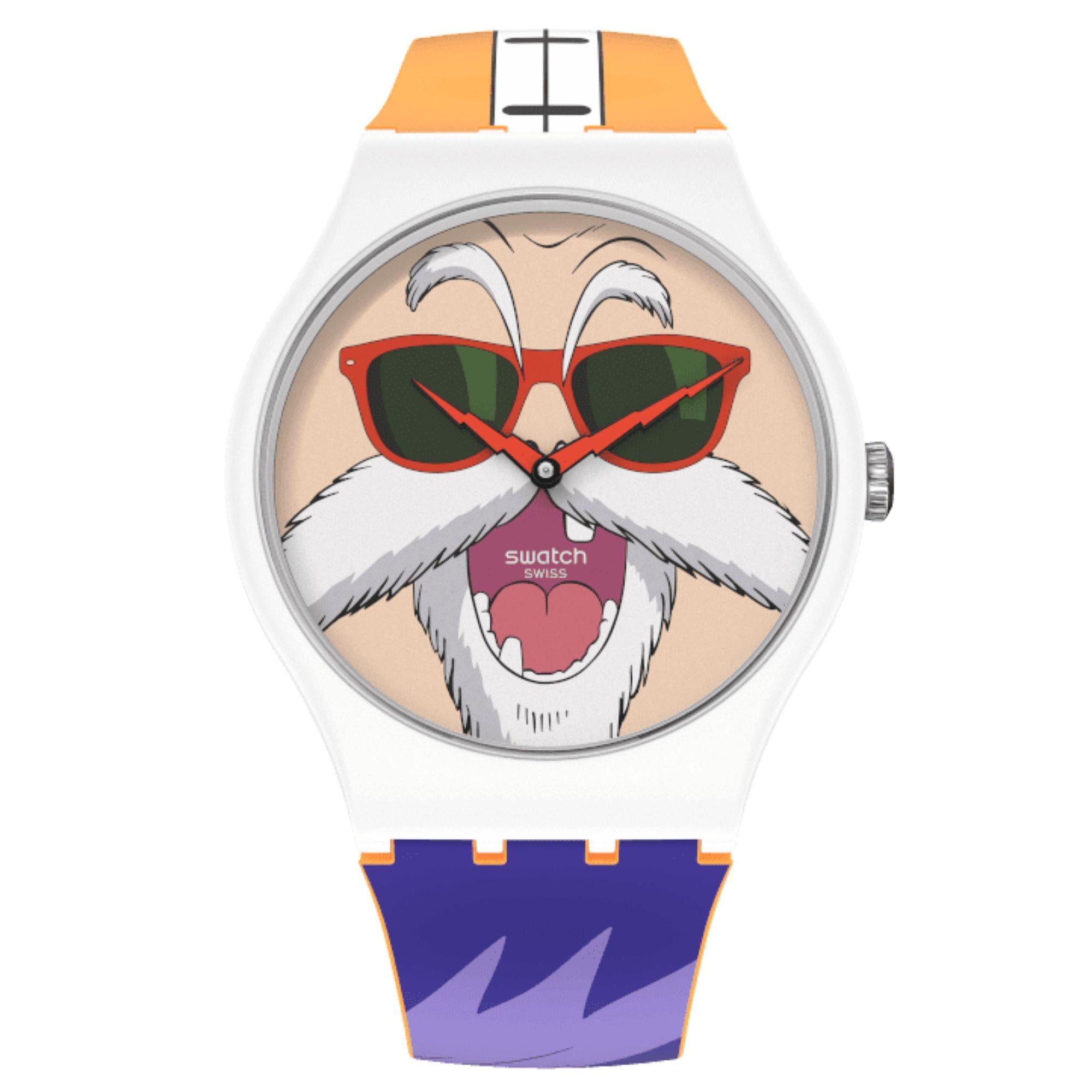 Swatch Dragon Ball Z Kamesennin White Dial Watch SUOZ346