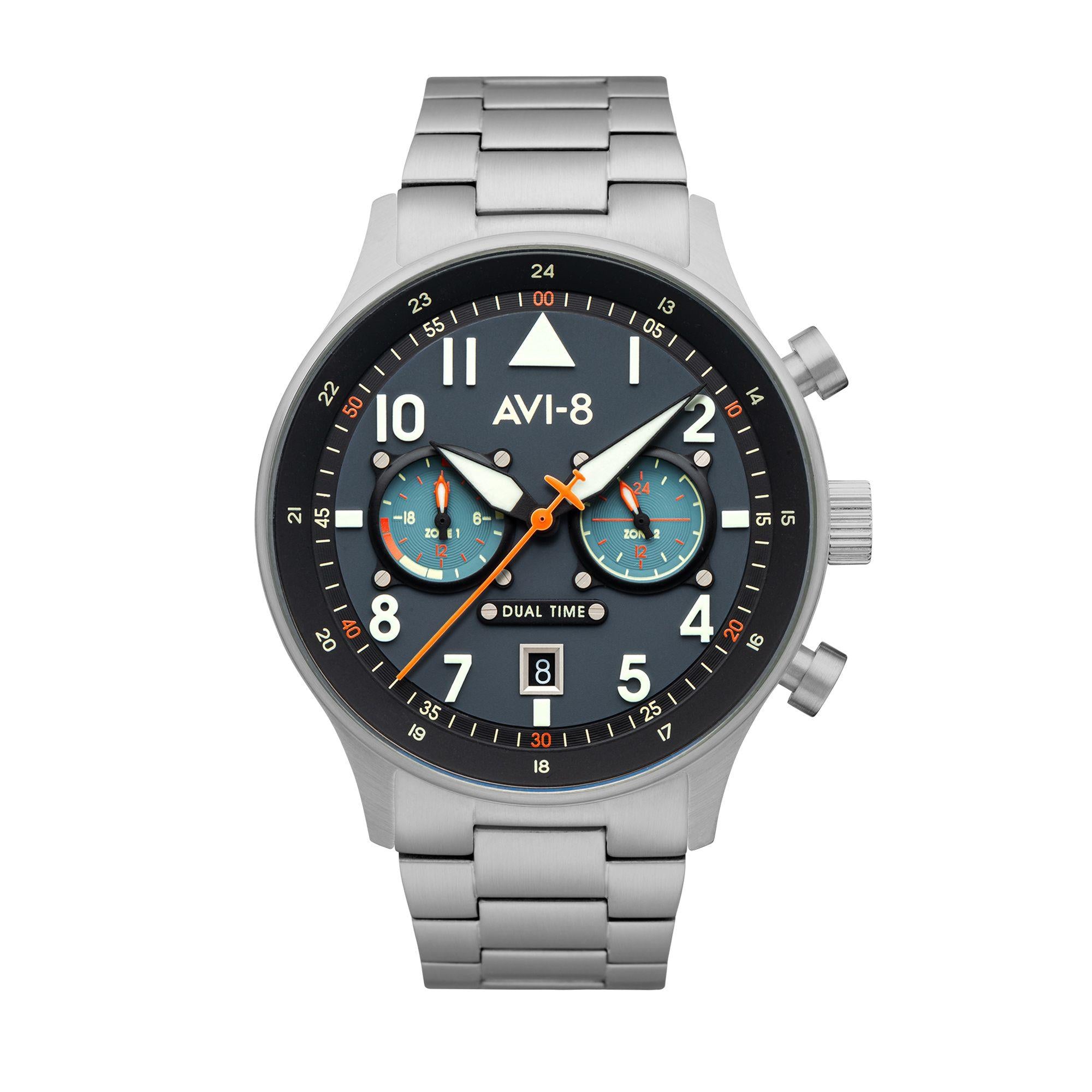 AVI-8 Hawker Hurricane Carey Dual Time Gutersloh Mens Watch AV-4088-22