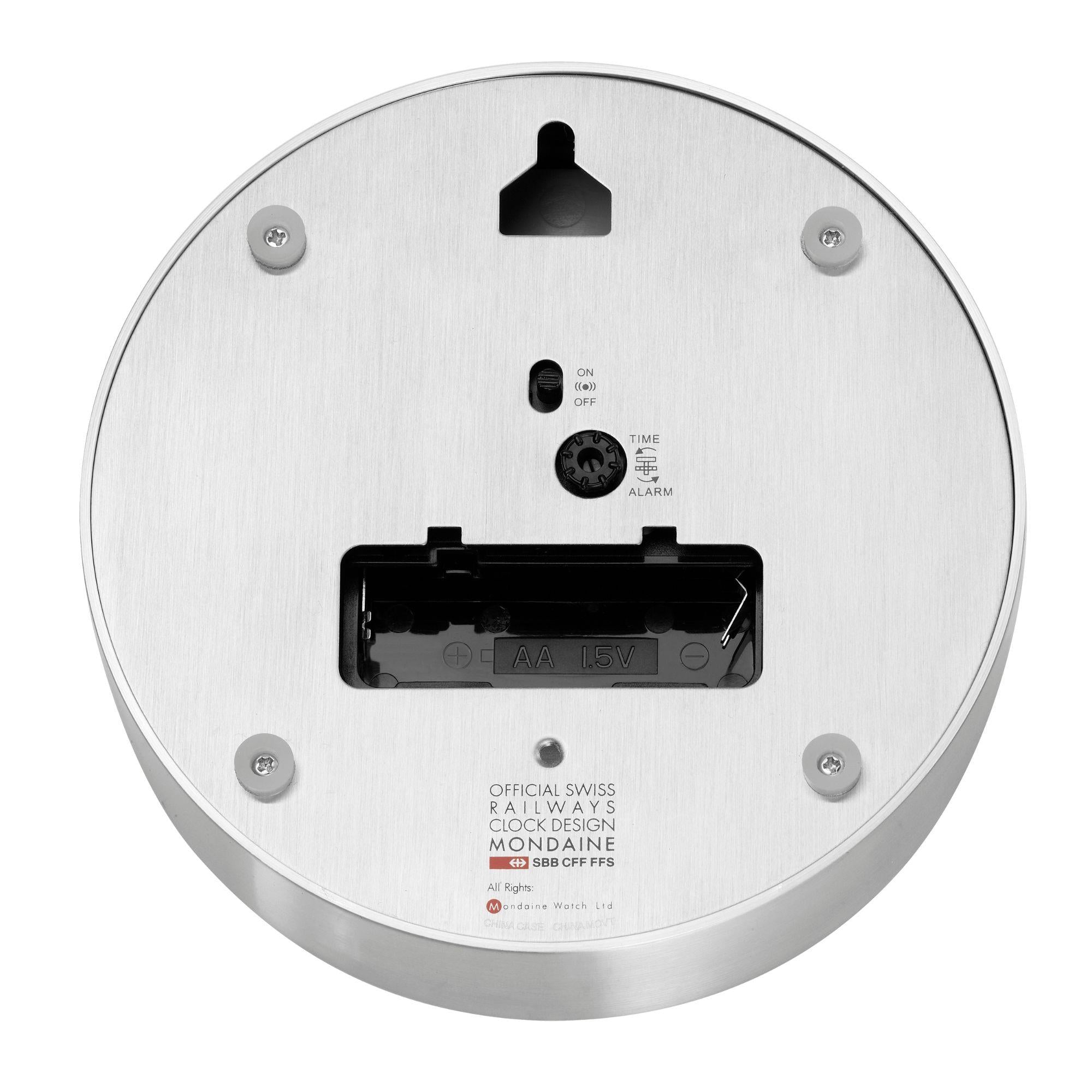 Mondaine Wecker Grey Aluminium Clock A997.MCAL.86SBV