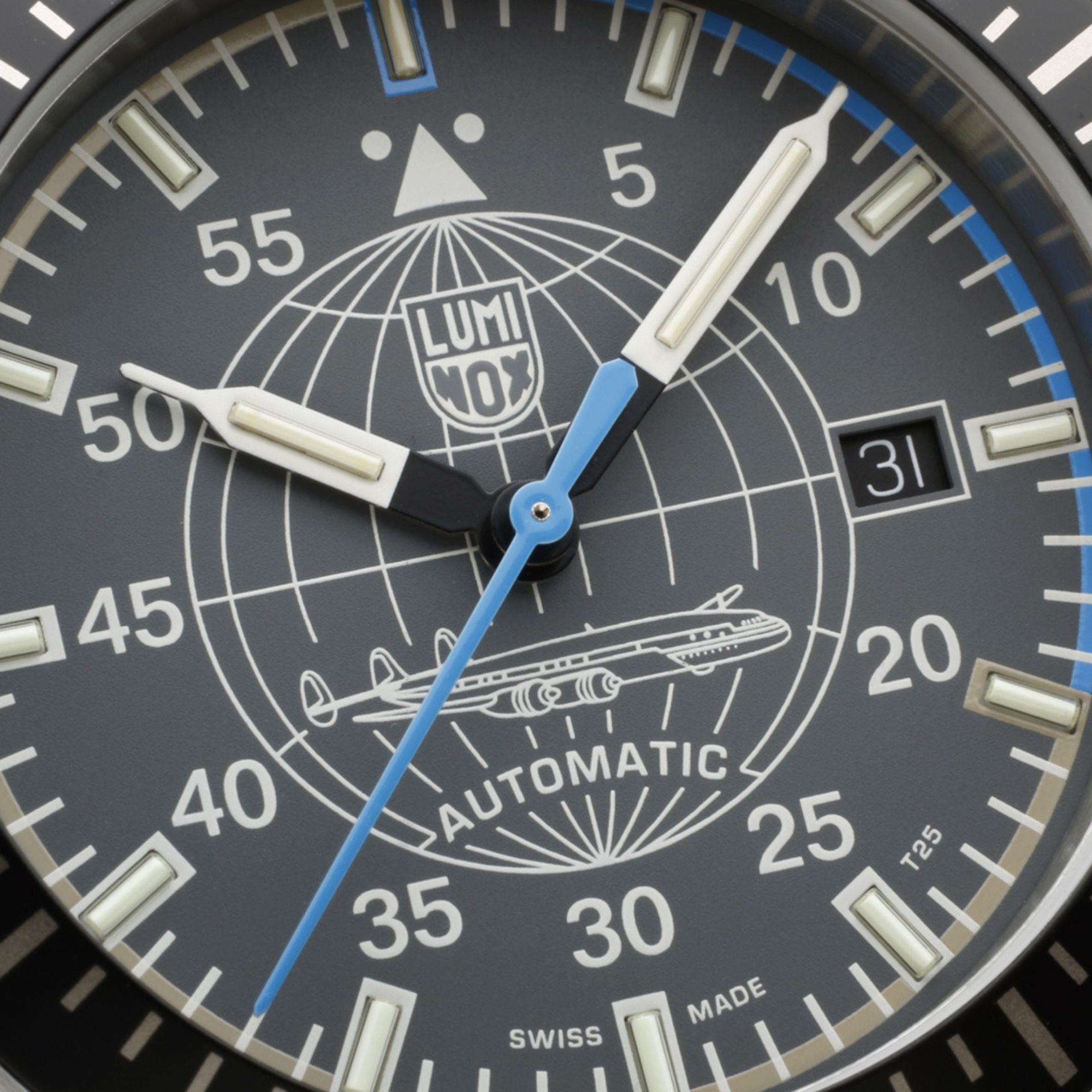 Luminox Air Automatic Constellation 9600 Series Grey Dial Leather Strap Men's Watch XA.9602
