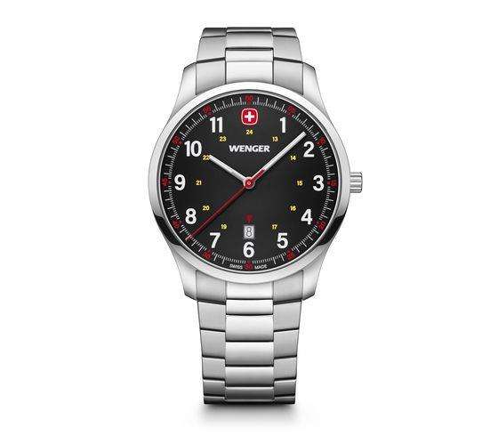 Wenger Sports City Black Dial Stainless Steel Bracelet Men's Watch 01.1441.131