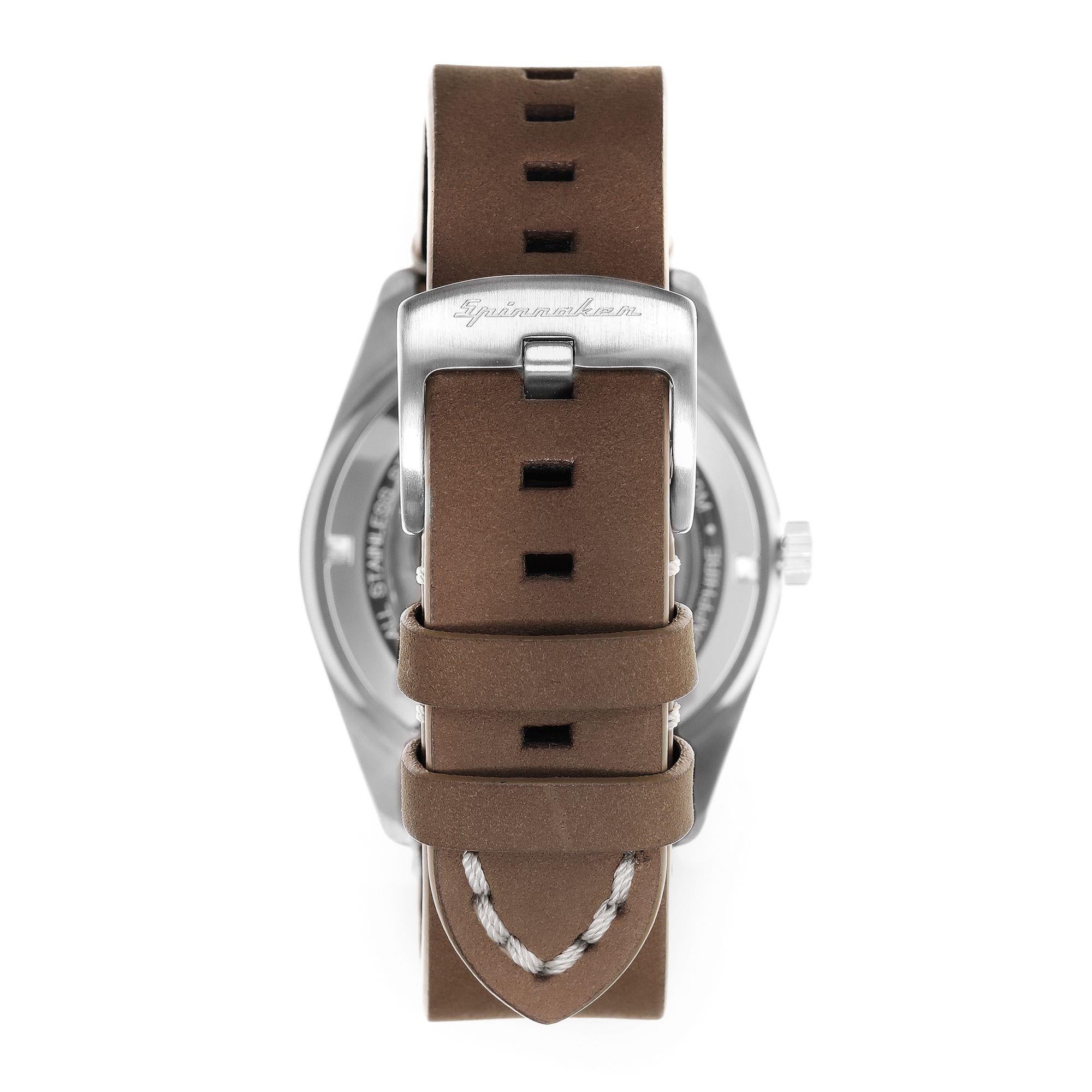 Spinnaker Fleuss Lumber Black Brown Leather Strap Mens Watch SP-5055-01