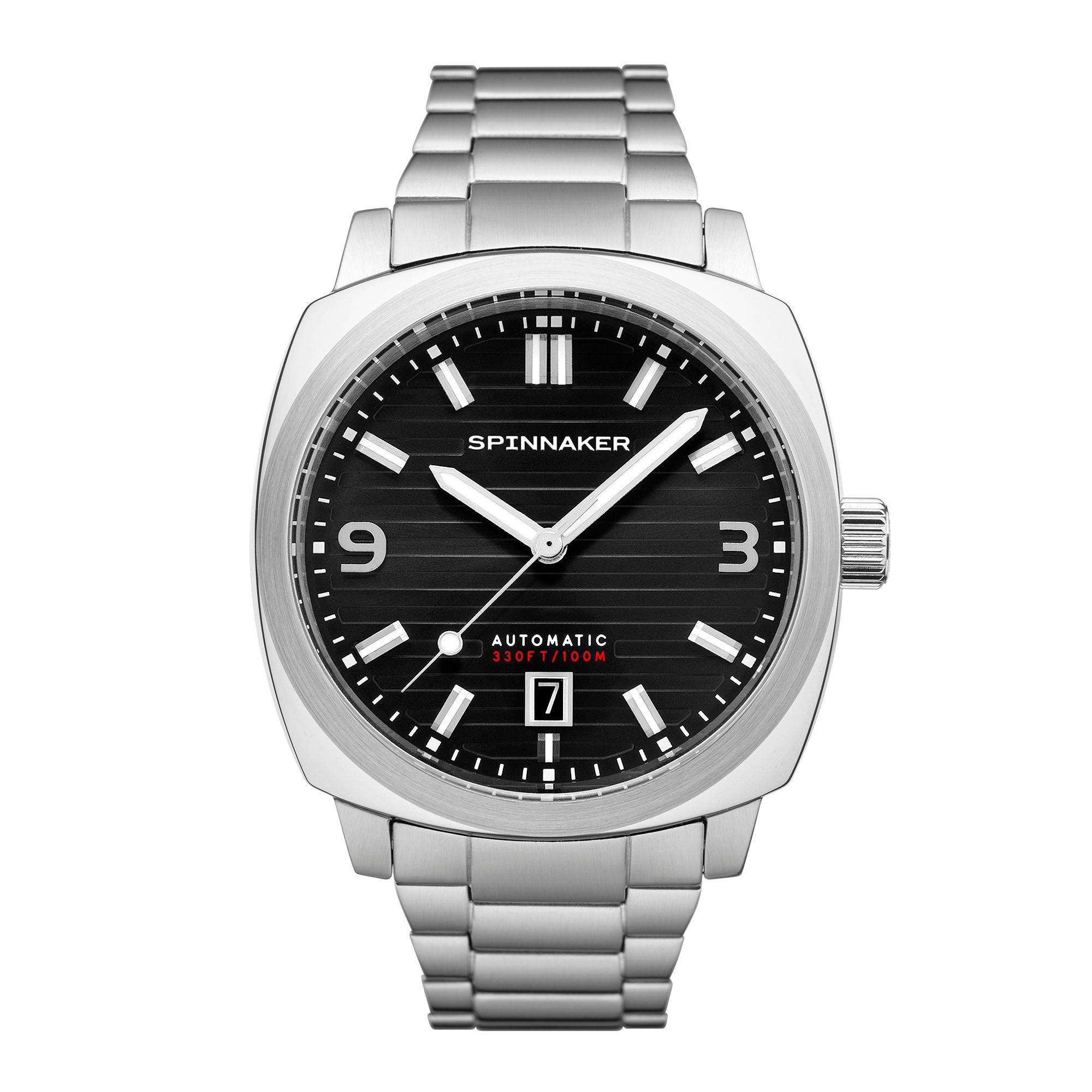 Spinnaker Hull Riviera Noire Dial Stainless Steel Bracelet Mens Watch SP-5073-33