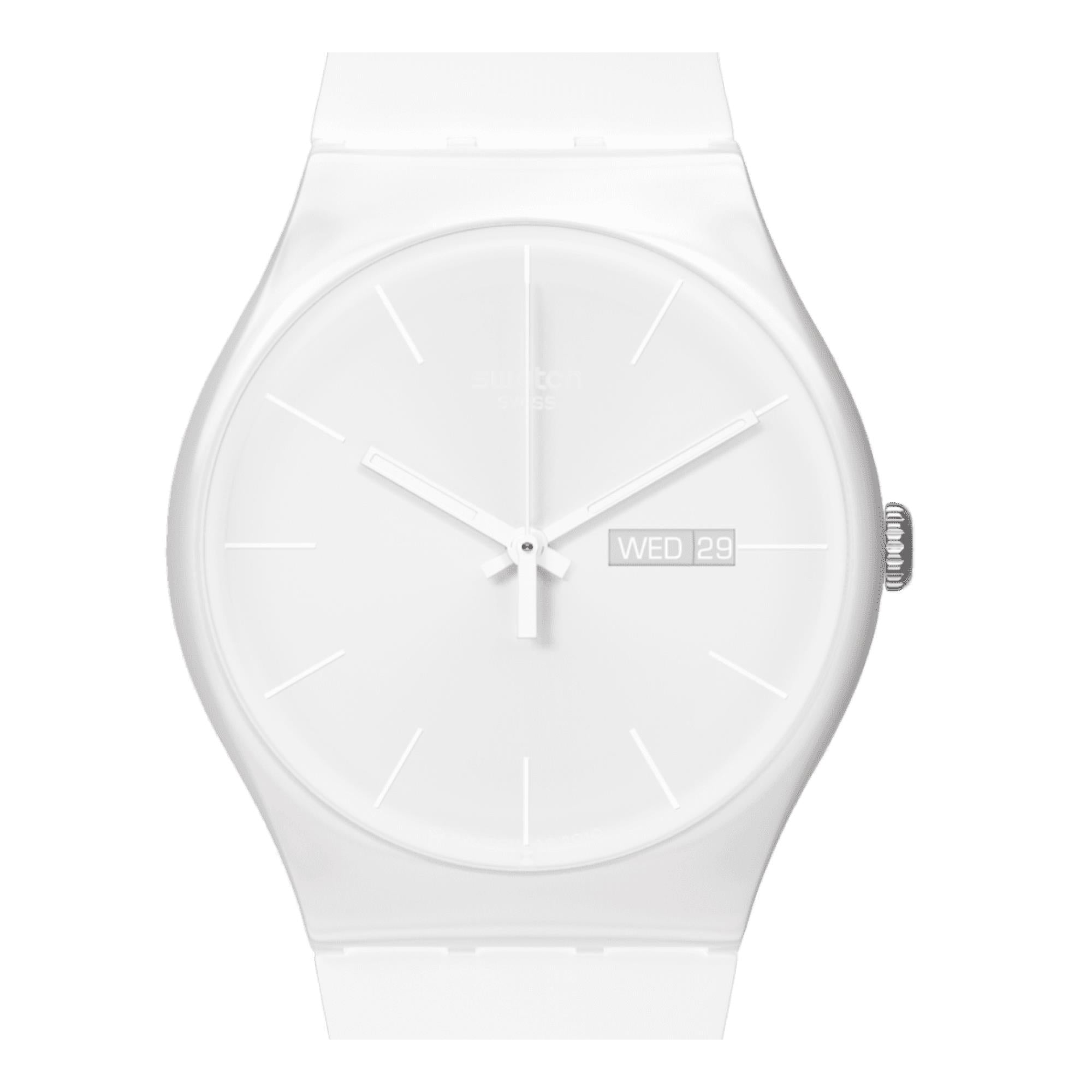 Swatch New Gent 'White Rebel Again' Quartz Watch SO29W704