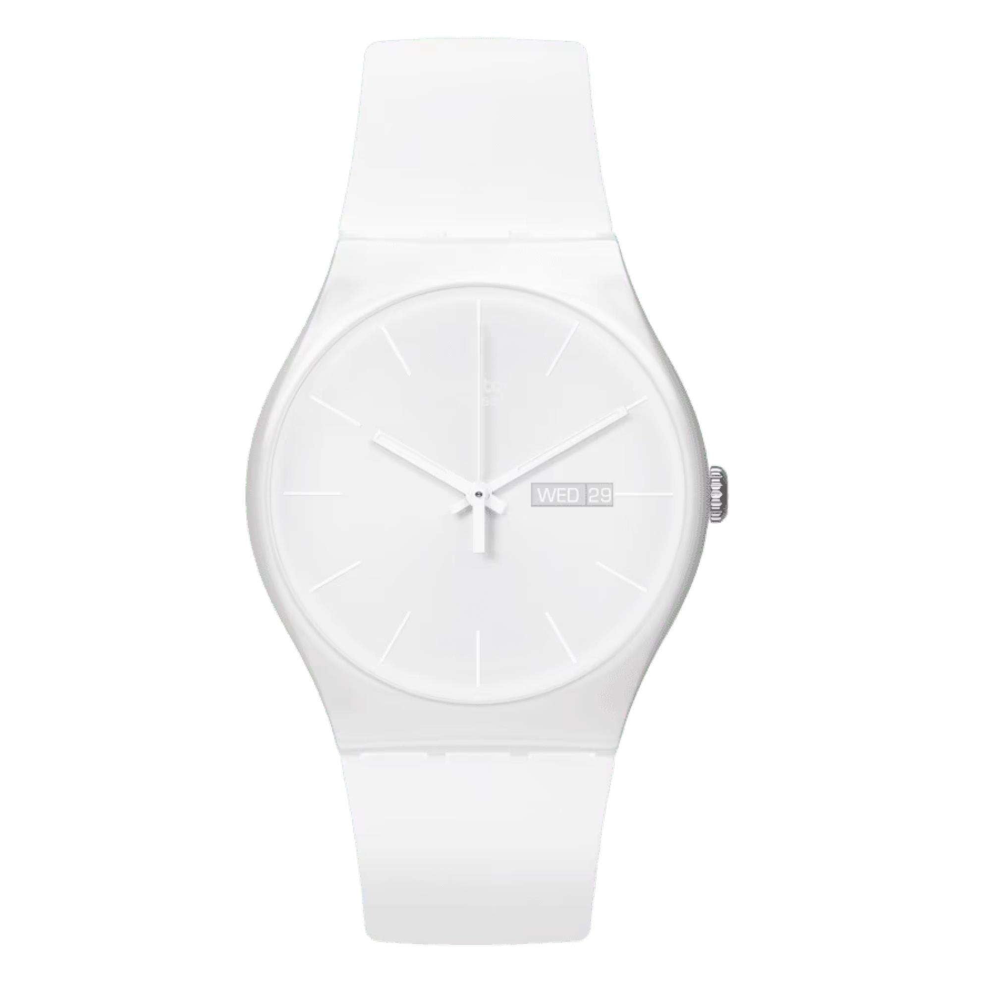 Swatch New Gent 'White Rebel Again' Quartz Watch SO29W704