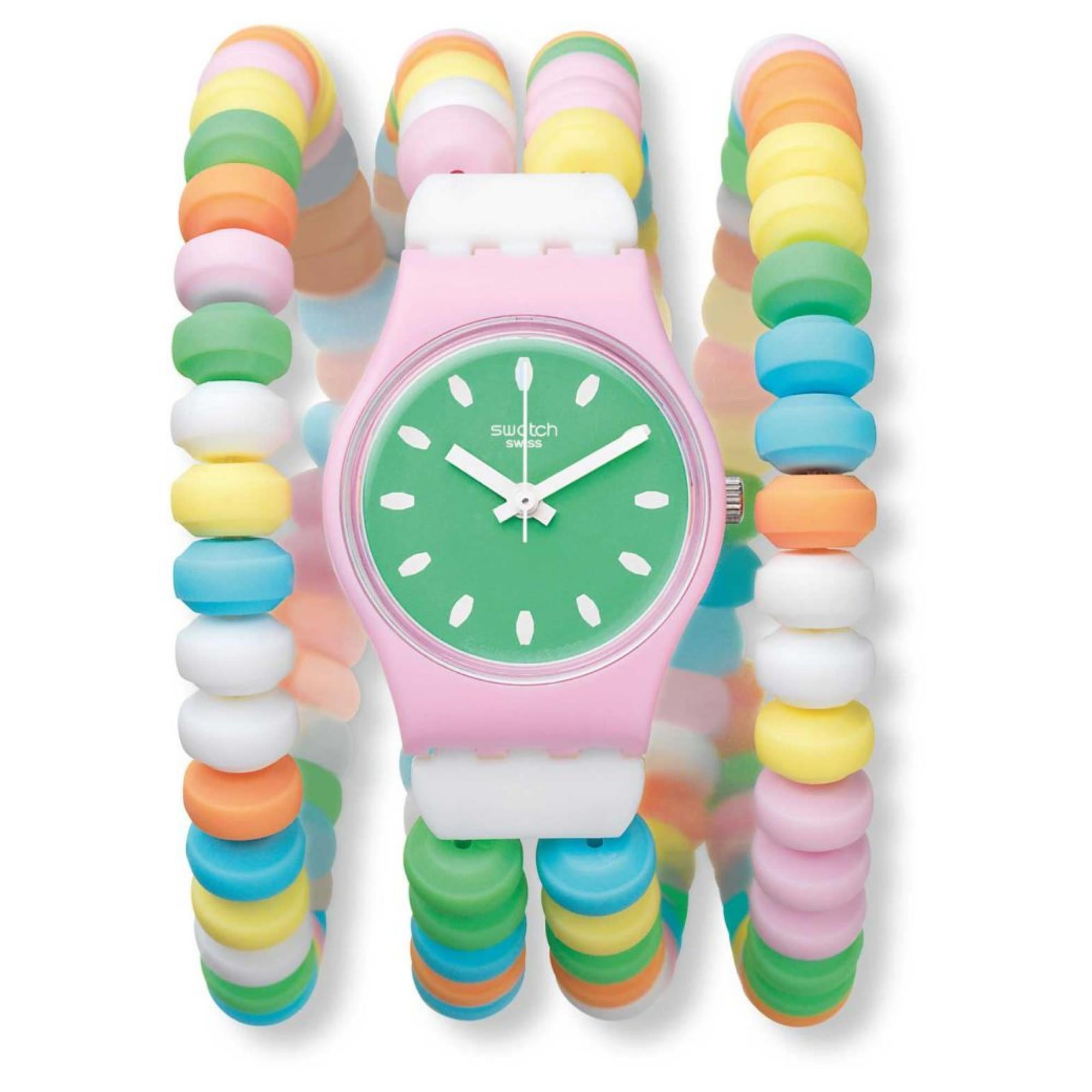 Swatch 'Caramellissima' Pastry Chefs Green Dial Ladies Watch LP135A