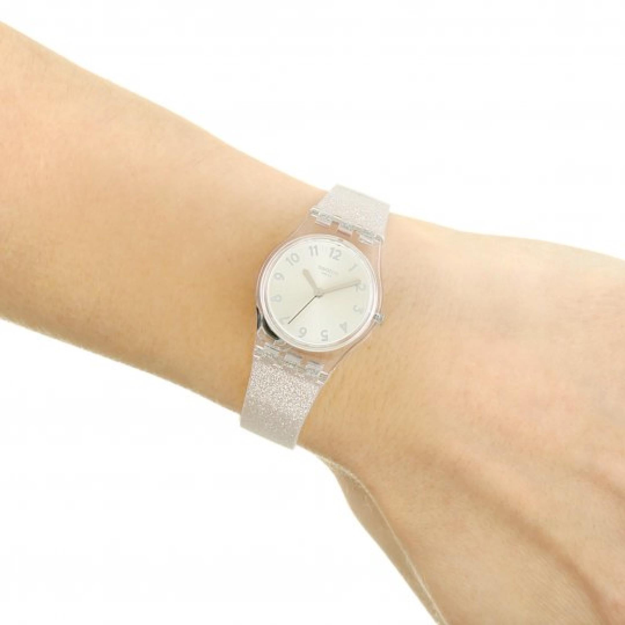 Swatch Original Lady Silver Dial Glistar Too Quartz Ladies Watch LK343E