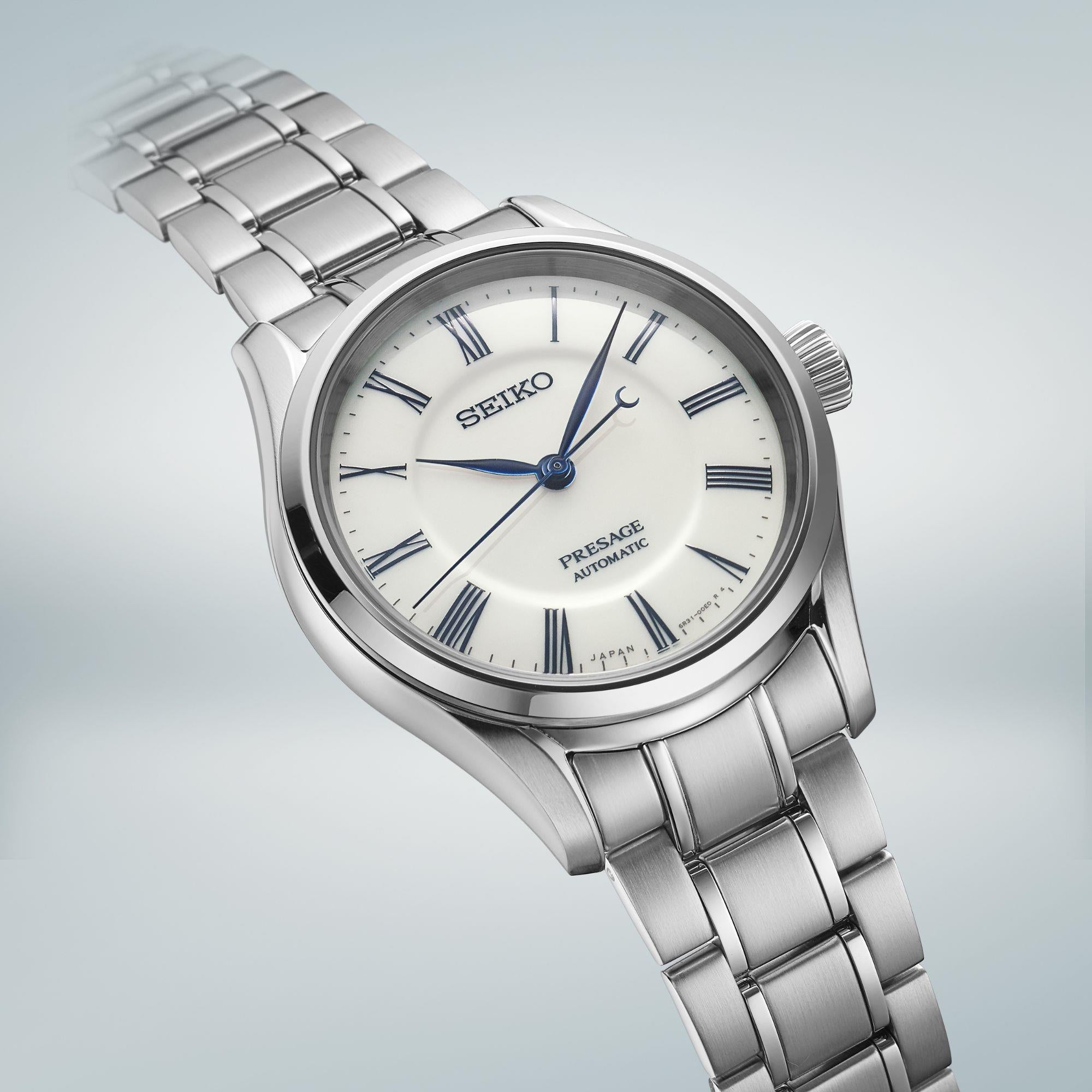 Seiko Presage "Hakuji" Arita Porcelain Dial Stainless Steel Bracelet Men's Watch SPB293J1