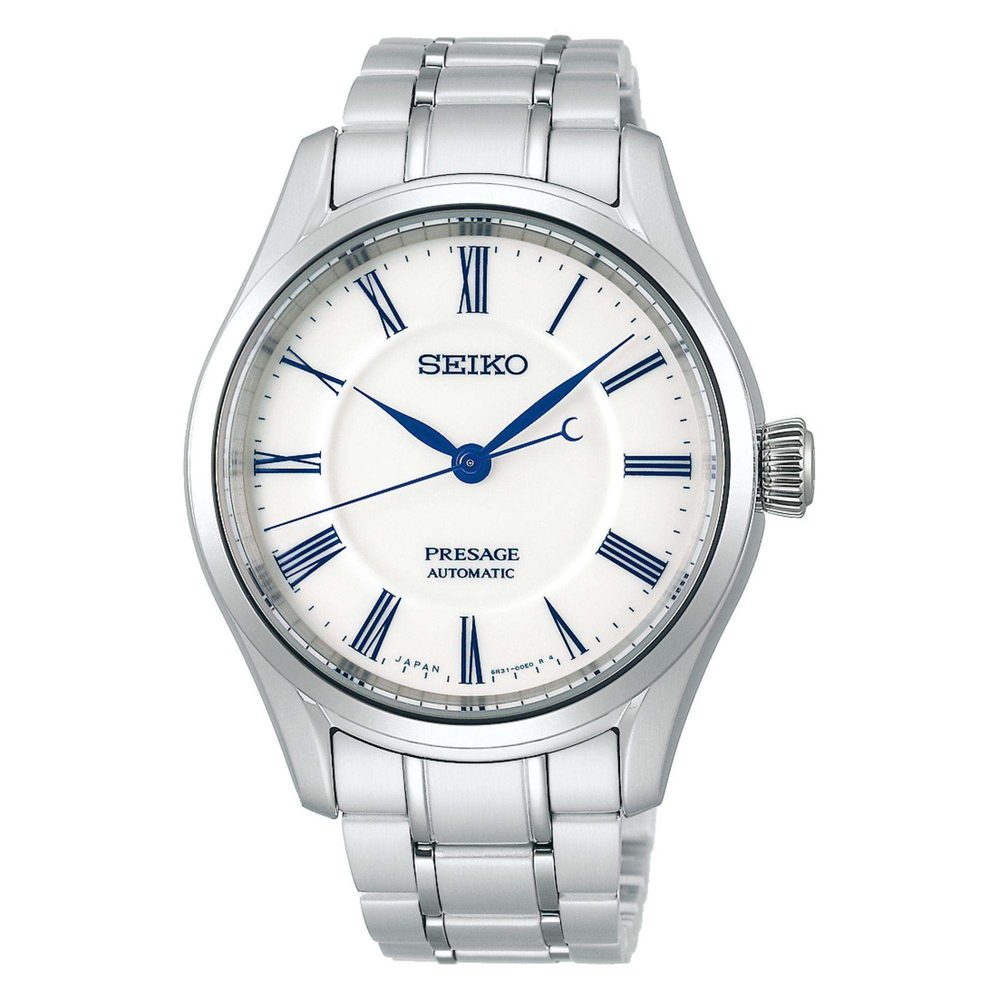 Seiko Presage "Hakuji" Arita Porcelain Dial Stainless Steel Bracelet Men's Watch SPB293J1