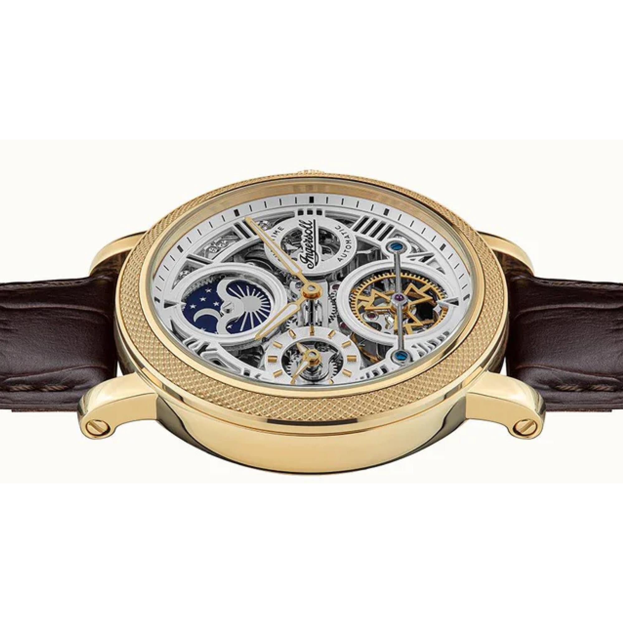Ingersoll The Row 1892 Automatic Men's Watch Silver Dial Brown Leather Strap I12402