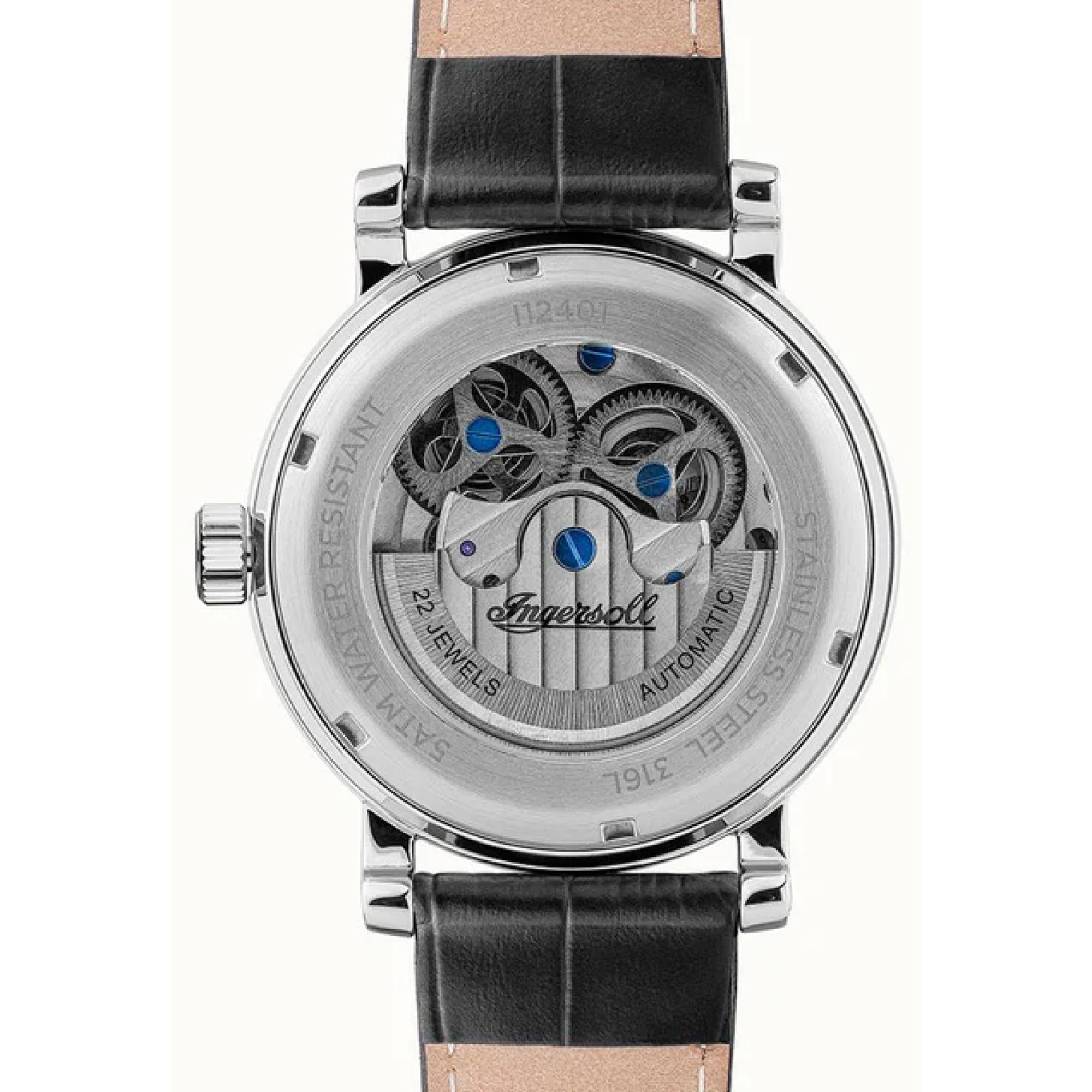 Ingersoll The Row 1892 Automatic Men's Watch Silver Dial Black Leather Strap I12401