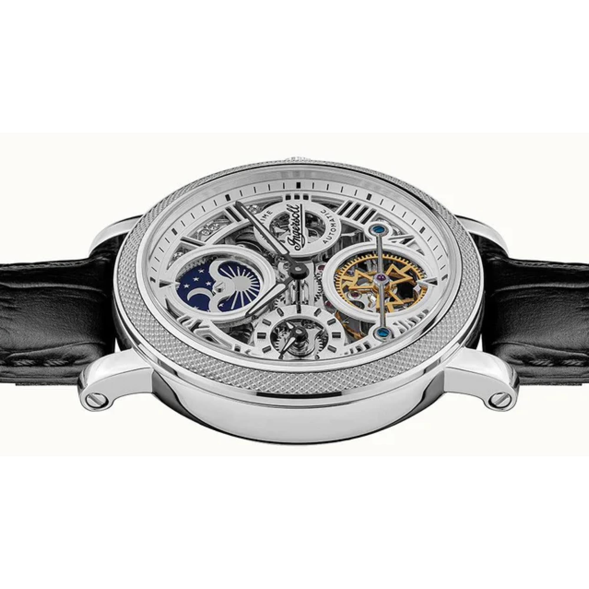 Ingersoll The Row 1892 Automatic Men's Watch Silver Dial Black Leather Strap I12401
