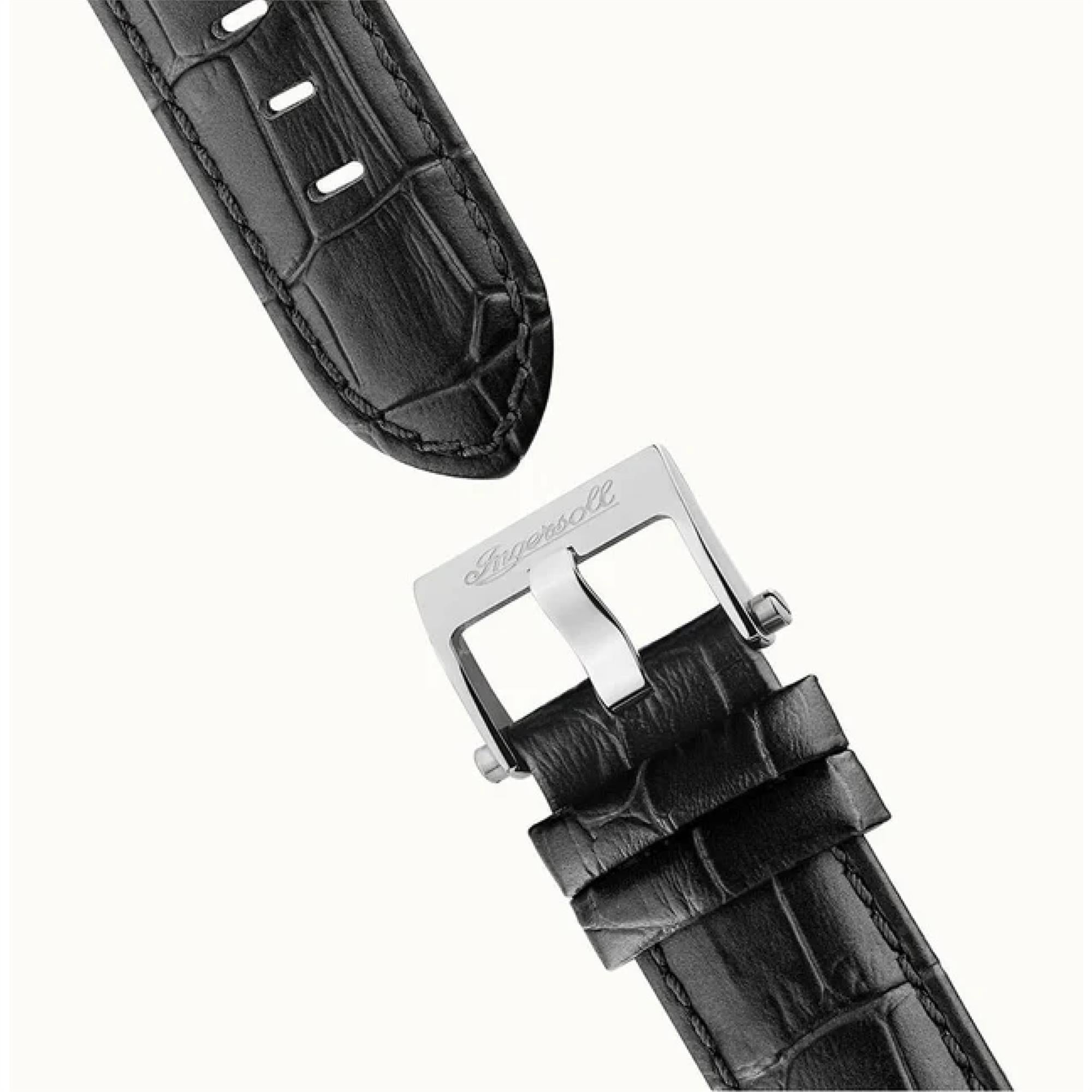 Ingersoll The Row 1892 Automatic Men's Watch Silver Dial Black Leather Strap I12401