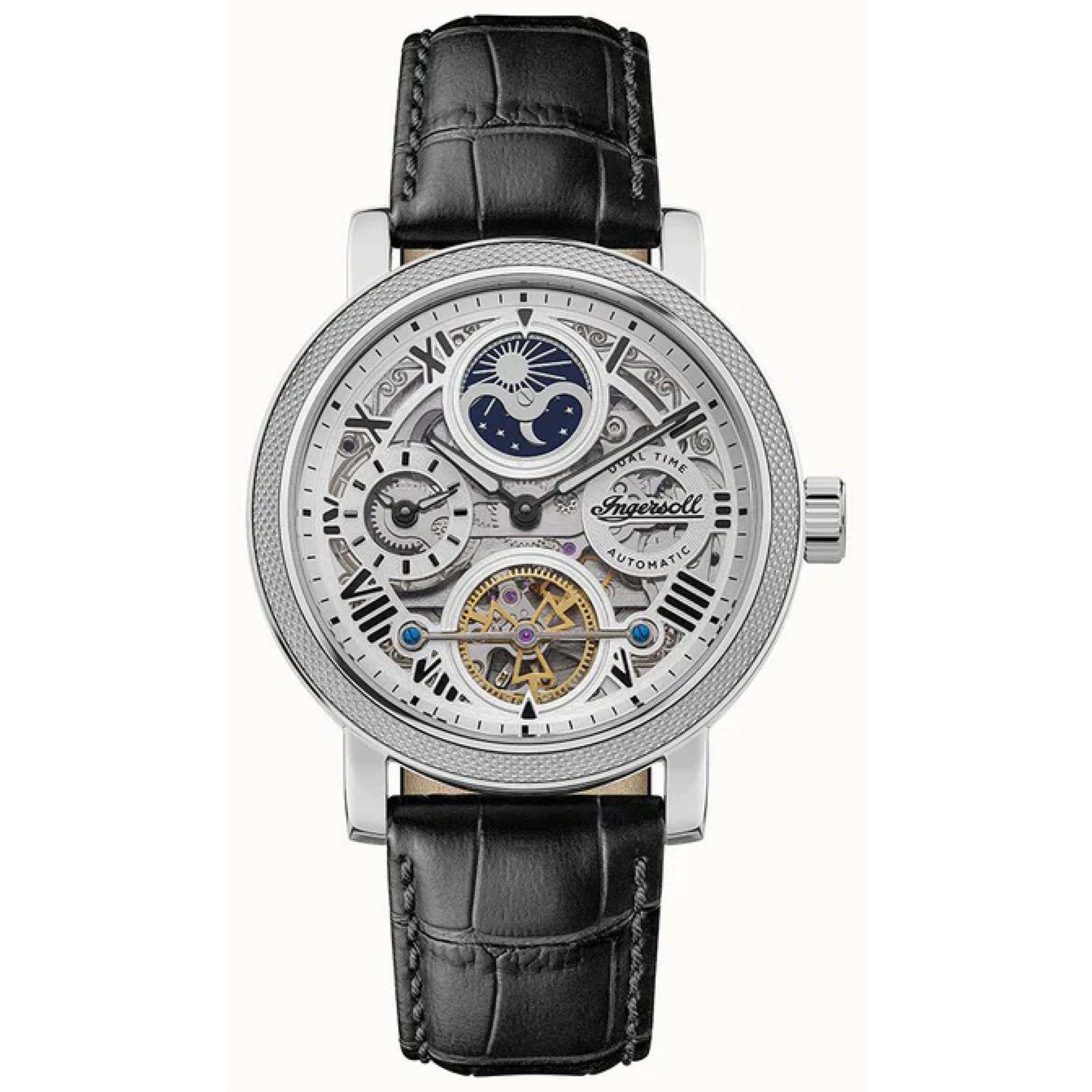 Ingersoll The Row 1892 Automatic Men's Watch Silver Dial Black Leather Strap I12401