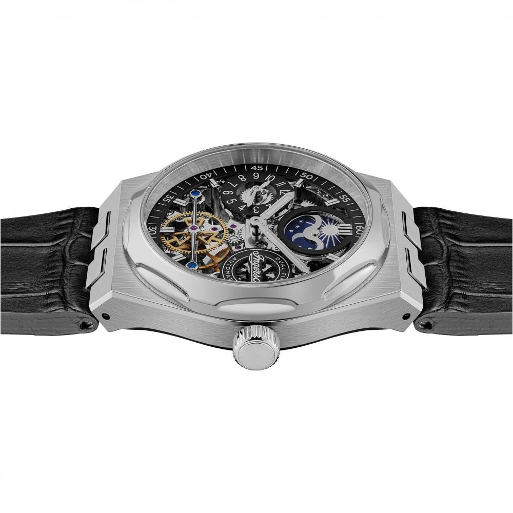 Ingersoll 1892 The Broadway Automatic Men's Watch with Black Dial and Black Leather Strap- I12903