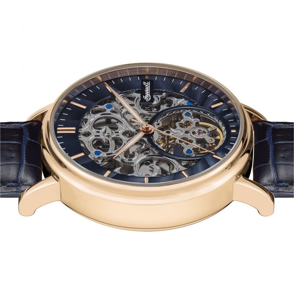 Ingersoll 1892 The Charles Automatic Men's Watch with Black Skeleton Dial and Blue Leather Strap- I05808