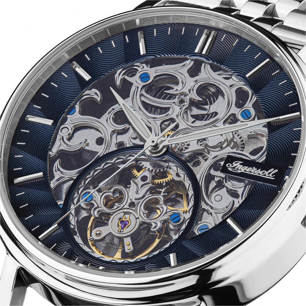 Ingersoll 1892 The Charles Automatic Men's Watch with Black Skeleton Dial and Silver Stainless Steel Bracelet - I05807