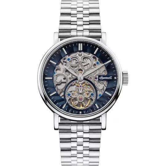 Ingersoll 1892 The Charles Automatic Men's Watch with Black Skeleton Dial and Silver Stainless Steel Bracelet - I05807