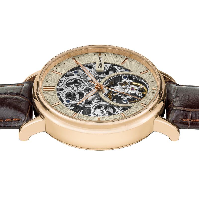 Ingersoll 1892 The Charles Automatic Men's Watch with Champagne Skeleton Dial and Brown Leather Strap - I05805